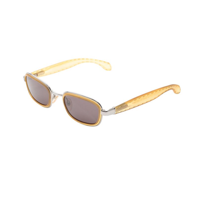 Max Mara Max Mara 90's Transparent Yellow Geometric Frame Sunglasses Size ONE SIZE - 1 Thumbnail