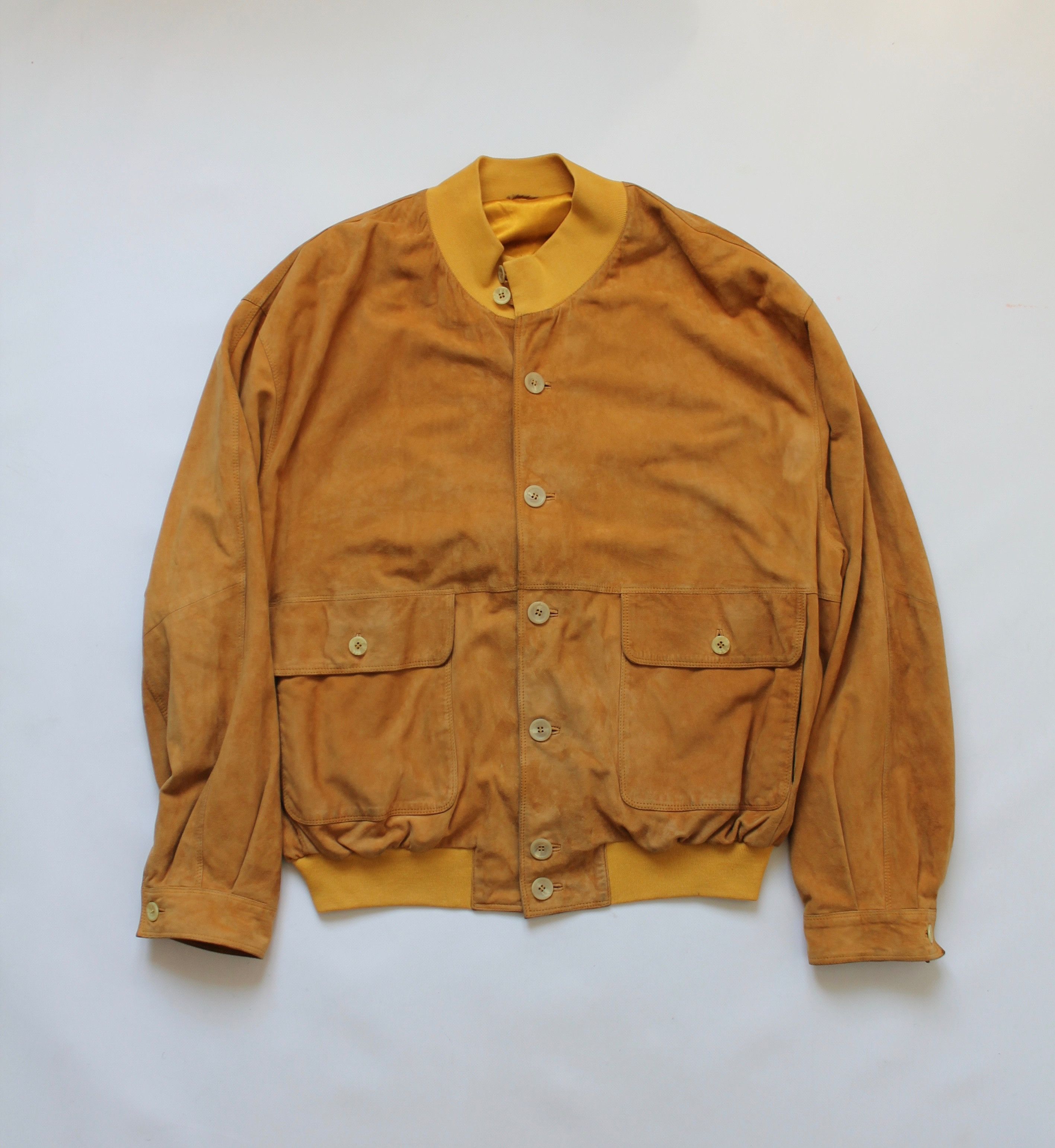 Vintage KAPRAUN Vintage Suede Jacket Size 58 yellow Size US XXL / EU 58 / 5 - 5 Thumbnail