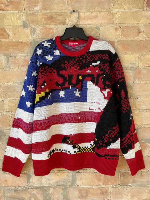 Supreme Digital Flag Sweater | Grailed