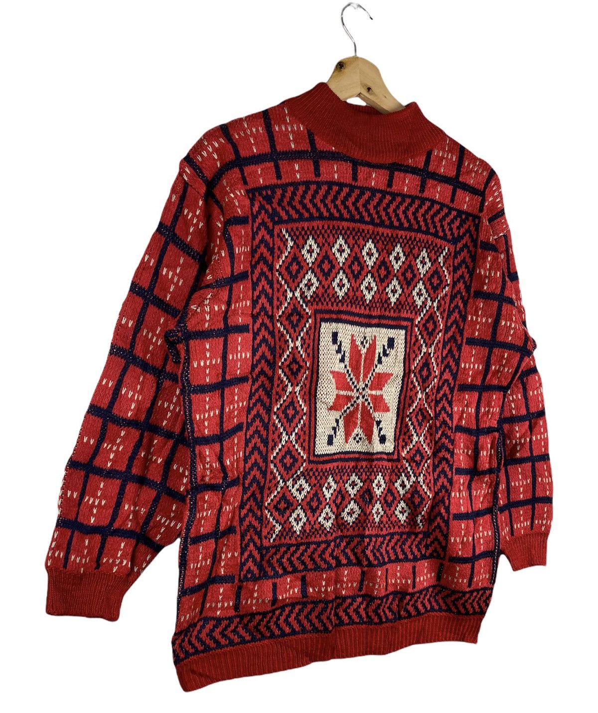 Coogi × Japanese Brand Vintage 90’s Pinion Coogi Style Knit Sweater Mock Neck Size US L / EU 52-54 / 3 - 1 Thumbnail