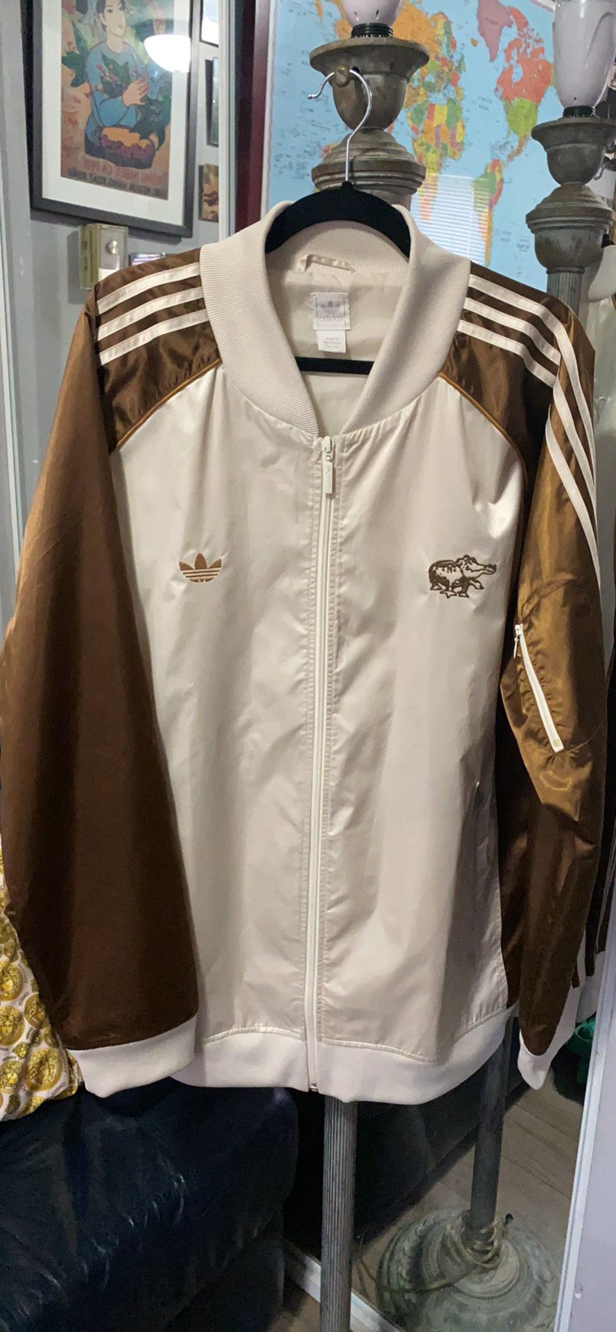 Adidas Adidas Alligator Records Track Jacket Beige Brown