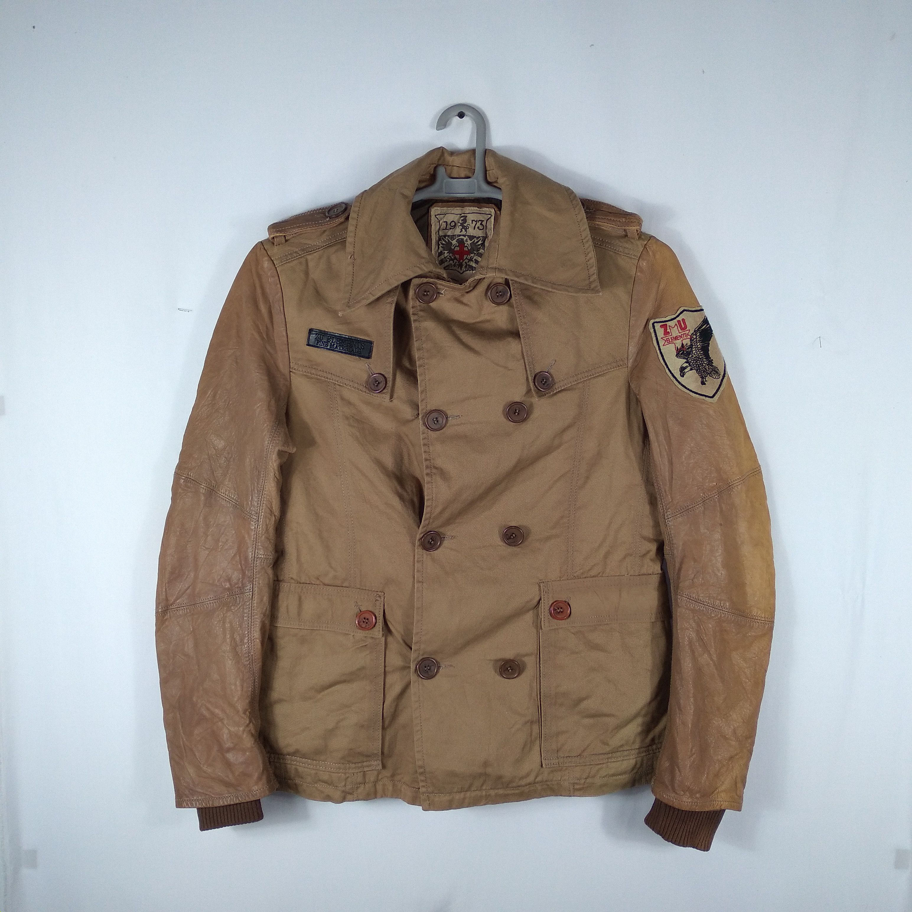 Other Zu Elements Sleeves Leathers Faded Stylish Chore Jacket Size US M / EU 48-50 / 2 - 1 Thumbnail