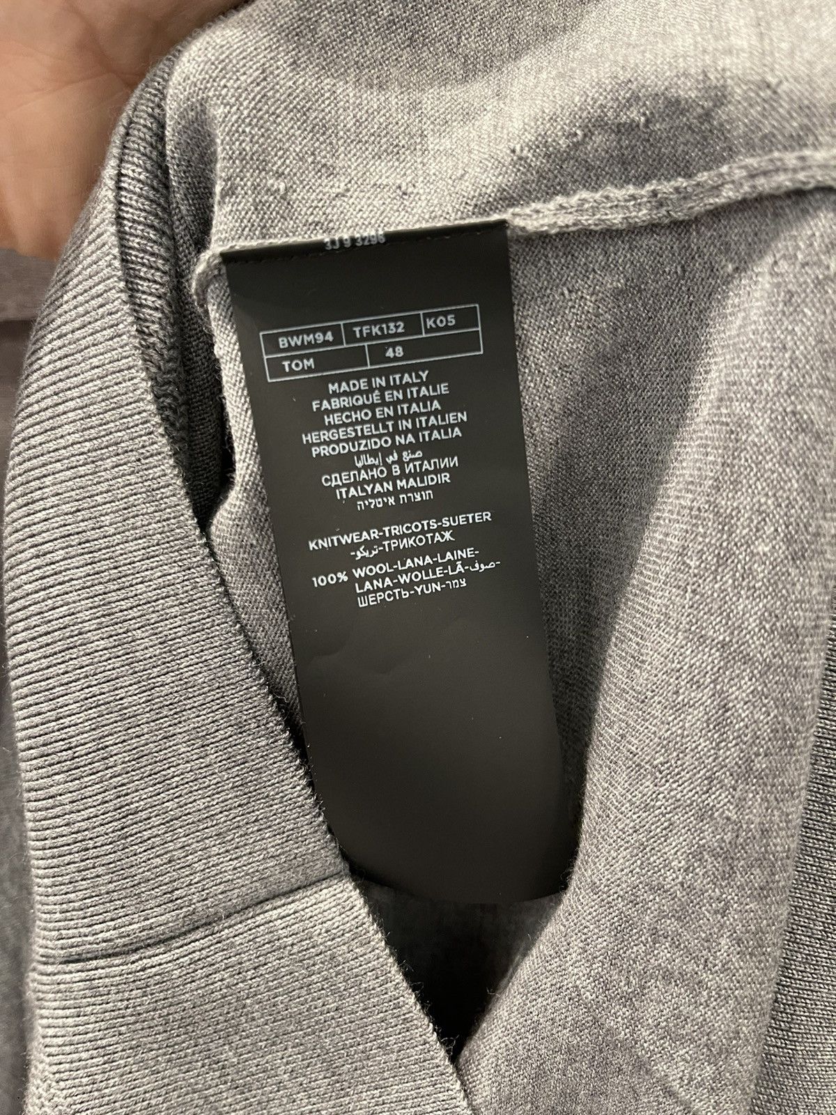 Tom Ford Tom Ford grey long sleeve polo Size US M / EU 48-50 / 2 - 4 Thumbnail