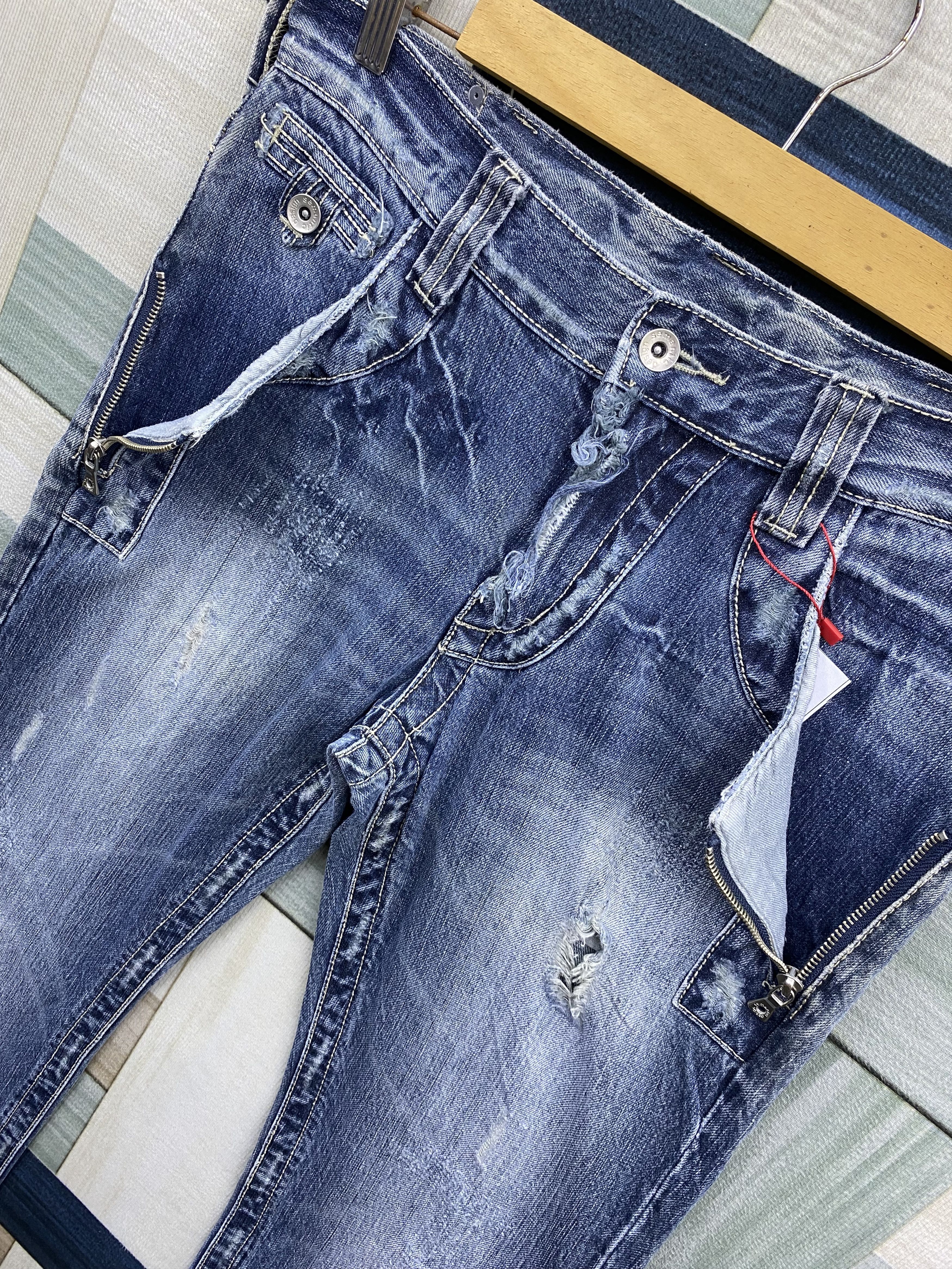 semanticdesign Japanese Brand Semantic Design Distress Denim Jean Size US 33 - 6 Thumbnail