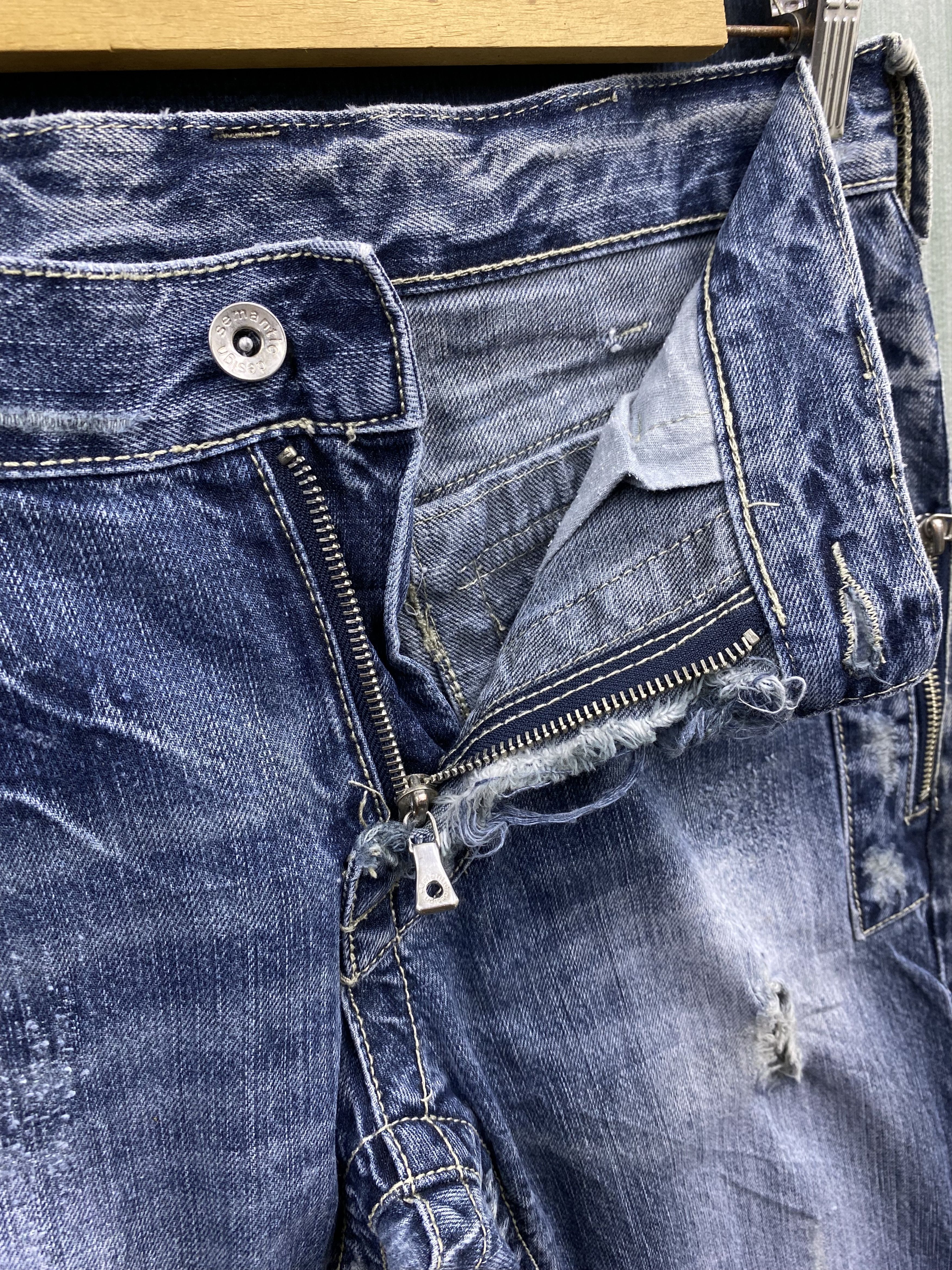 semanticdesign Japanese Brand Semantic Design Distress Denim Jean Size US 33 - 16 Thumbnail