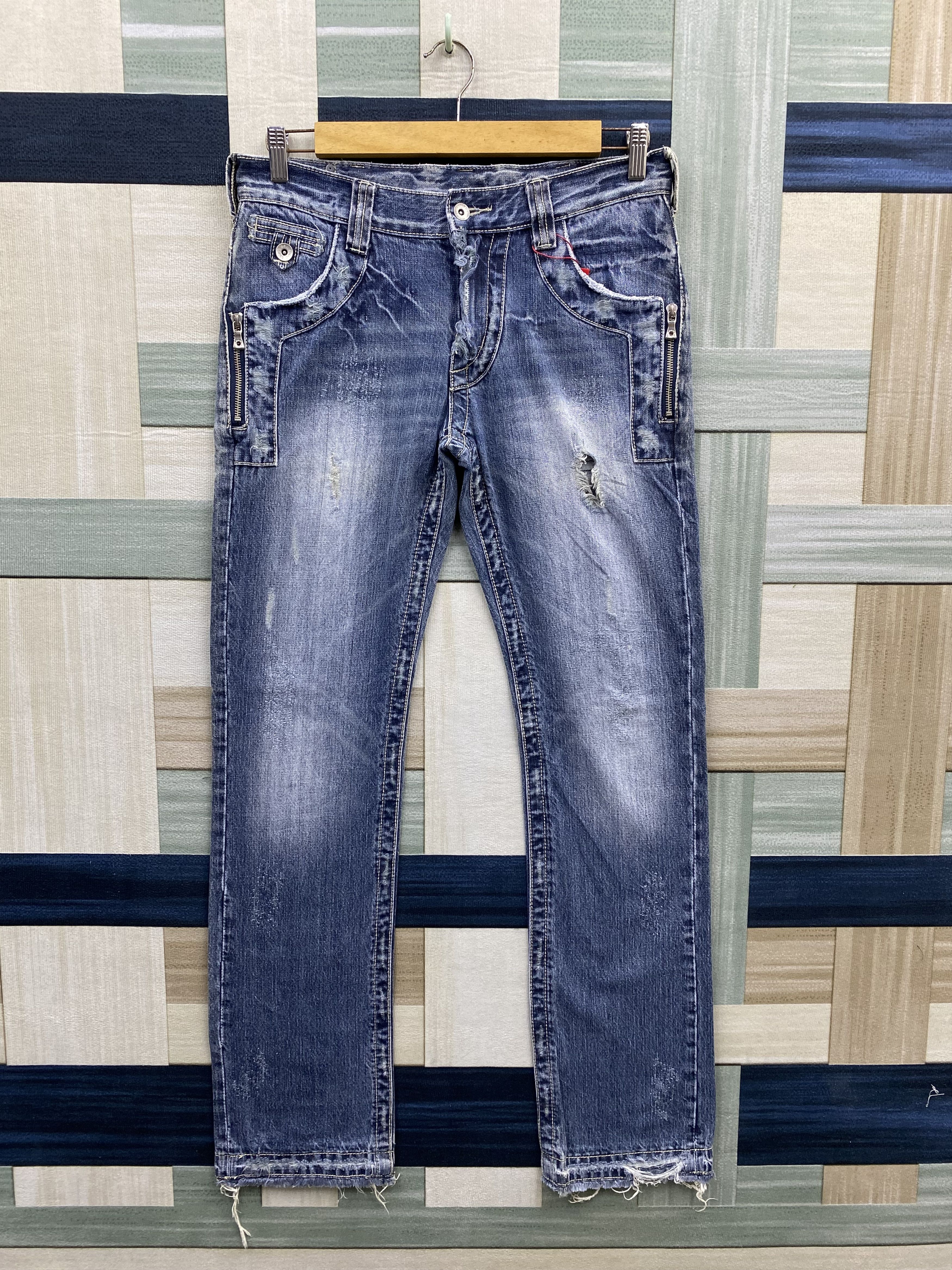 semanticdesign Japanese Brand Semantic Design Distress Denim Jean Size US 33 - 1 Thumbnail