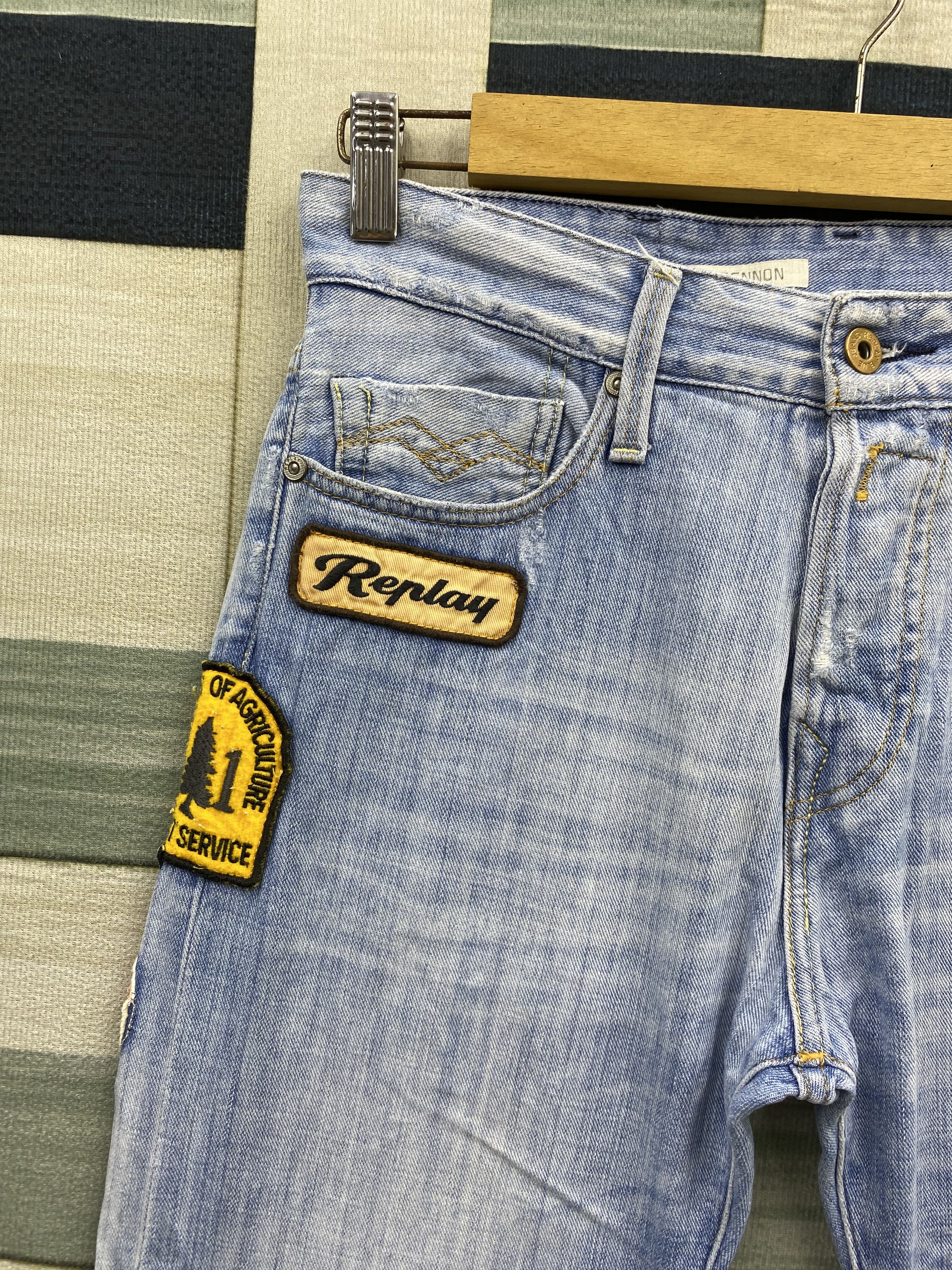 Replay × Vintage Replay Patches Faded Blue Denim Jean Size US 28 / EU 44 - 3 Thumbnail