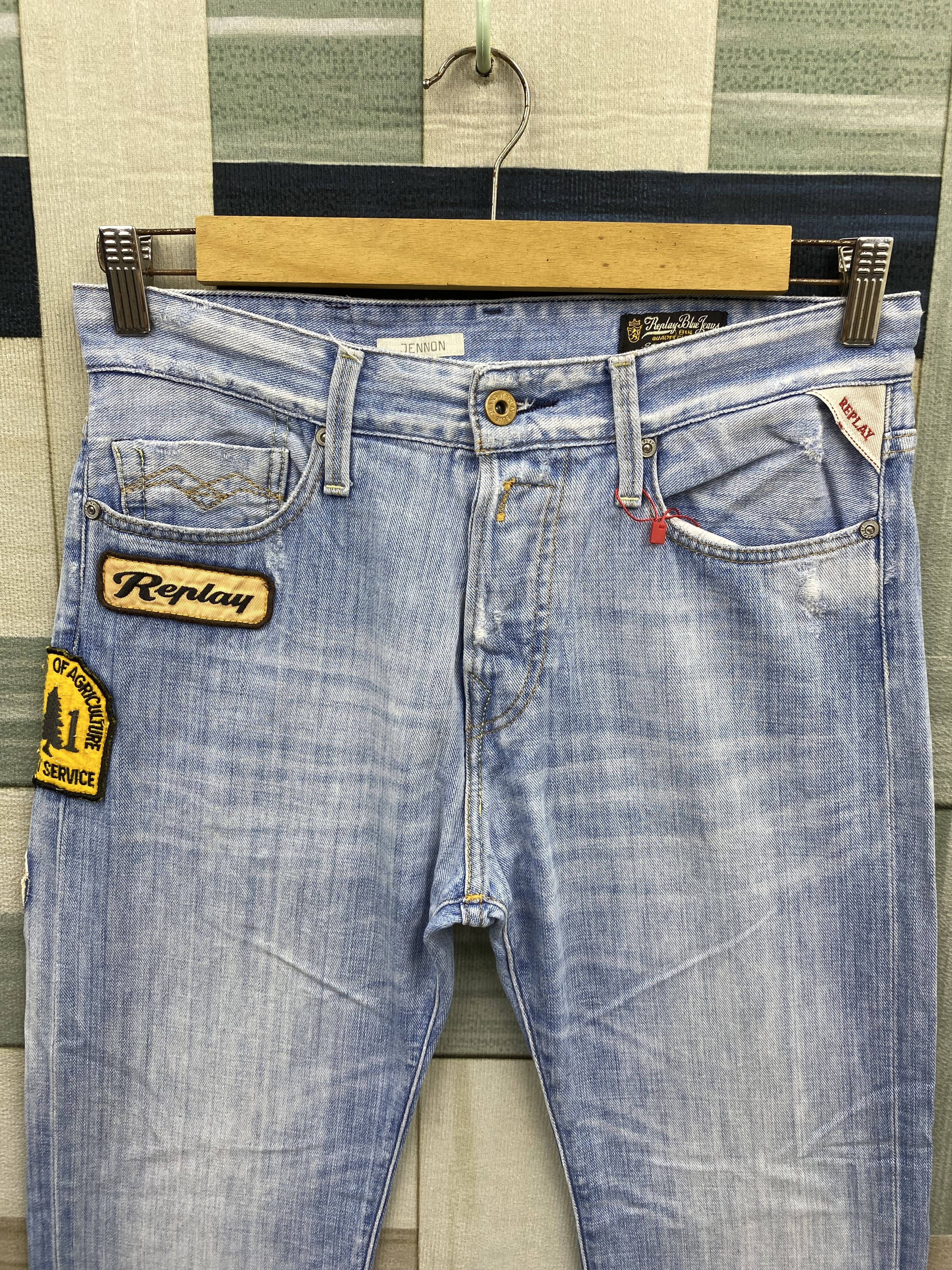 Replay × Vintage Replay Patches Faded Blue Denim Jean Size US 28 / EU 44 - 2 Thumbnail