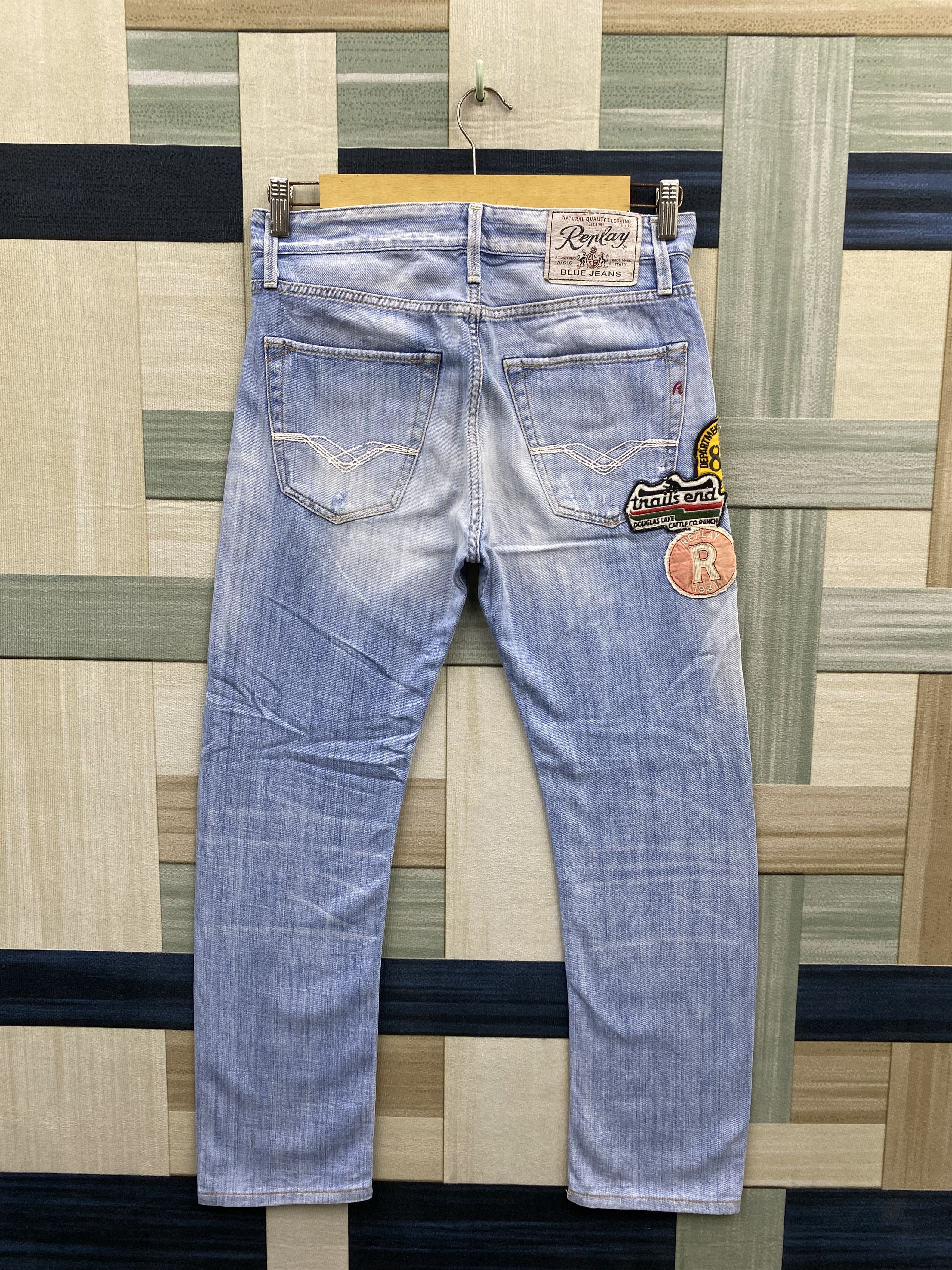 Replay × Vintage Replay Patches Faded Blue Denim Jean Size US 28 / EU 44 - 10 Thumbnail