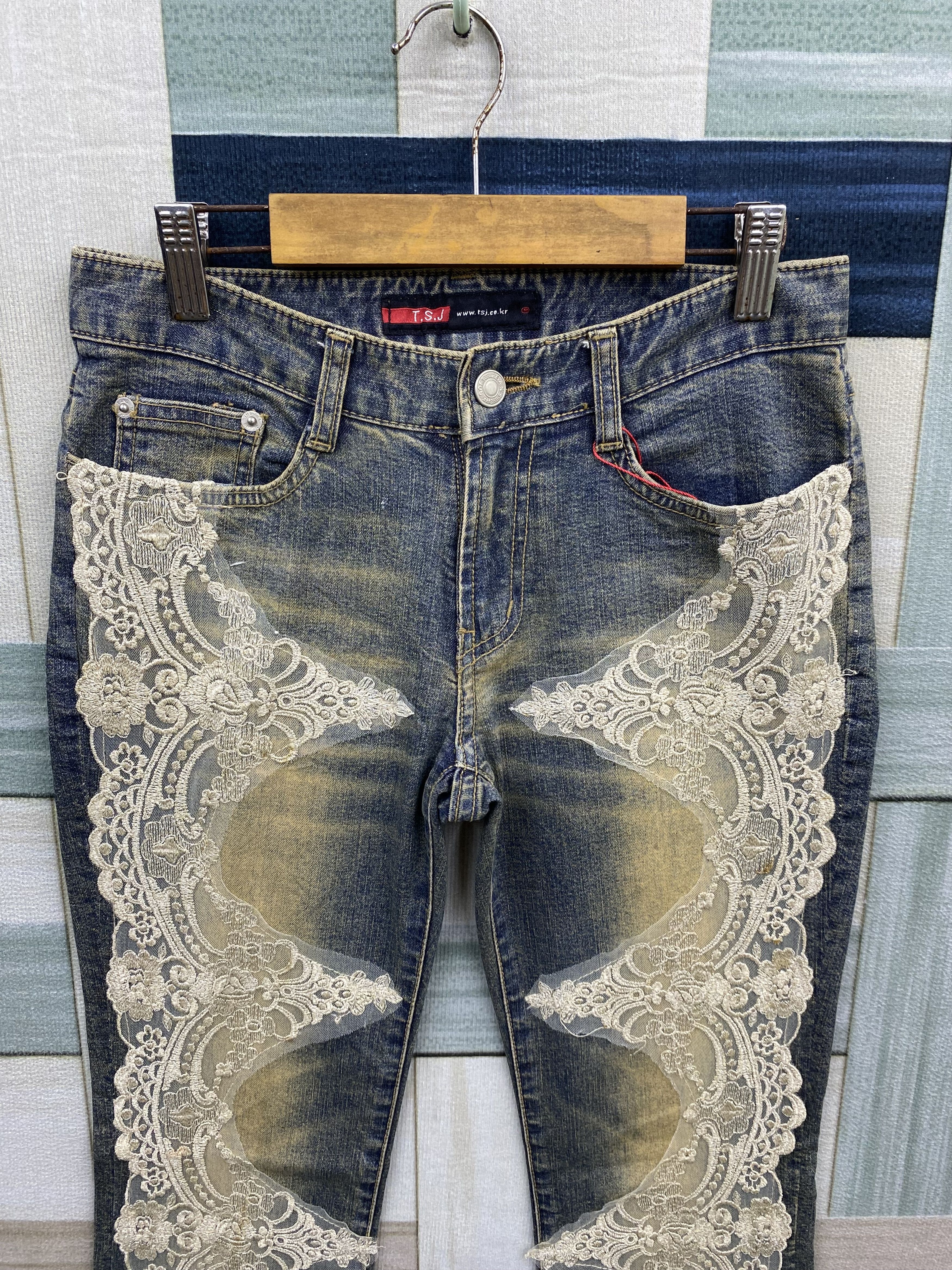 Japanese Brand Vintage Japanese Brand T.S.J Laces Flare Jean Size 28" / US 6 / IT 42 - 2 Thumbnail