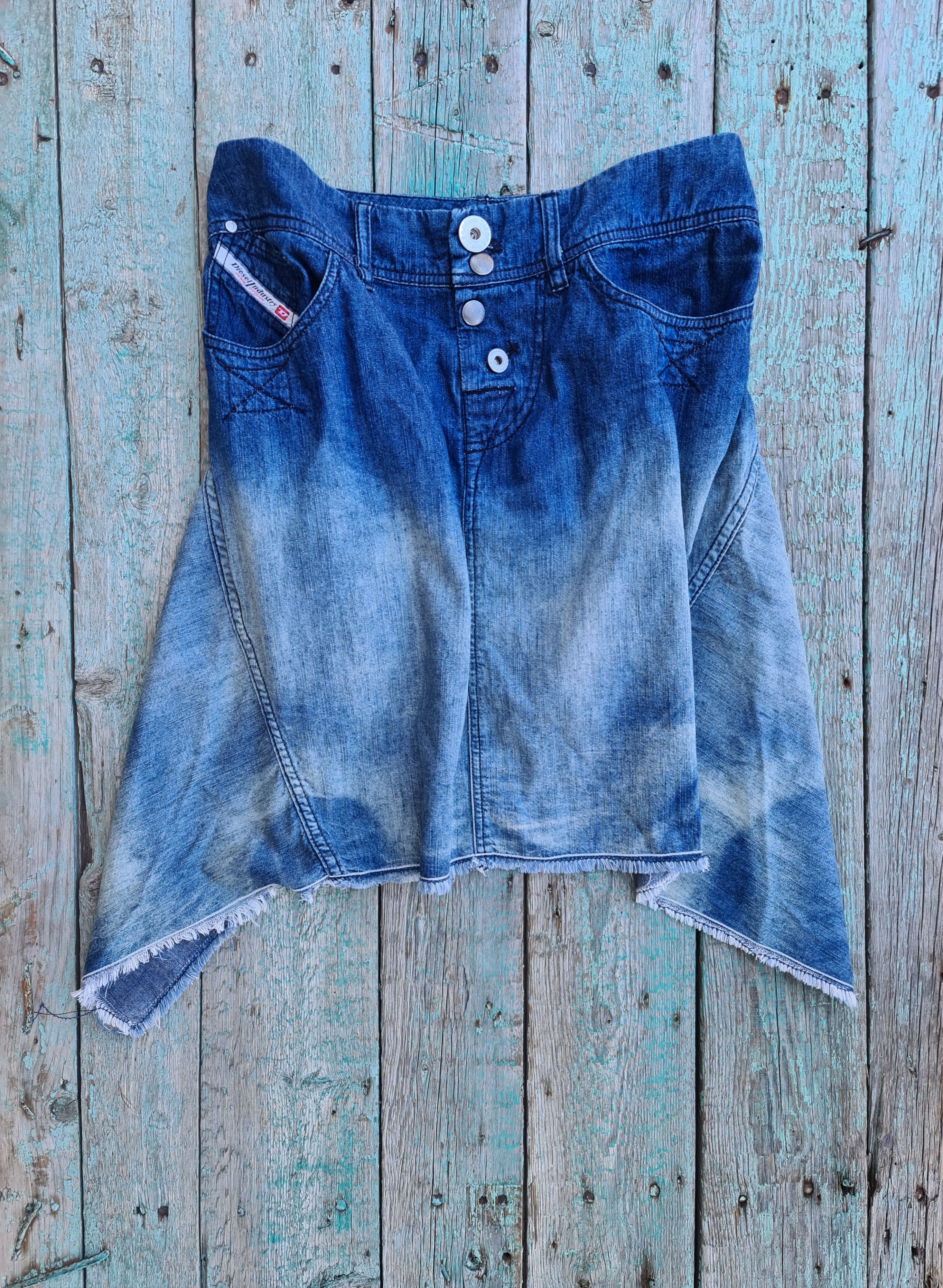 Diesel Vintage diesel asymmetric gradient denim skirt Size 28" / US 6 / IT 42 - 1 Thumbnail