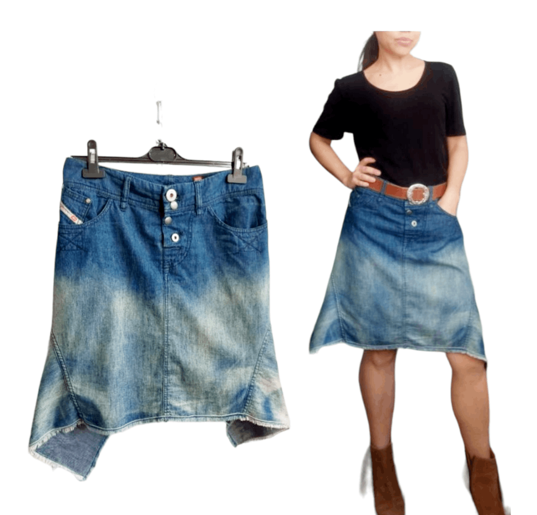 Diesel Vintage diesel asymmetric gradient denim skirt Size 28" / US 6 / IT 42 - 5 Thumbnail