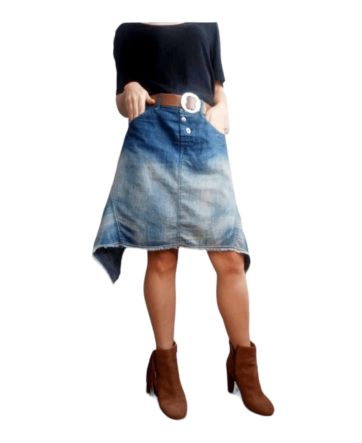 Diesel Vintage diesel asymmetric gradient denim skirt Size 28" / US 6 / IT 42 - 3 Thumbnail