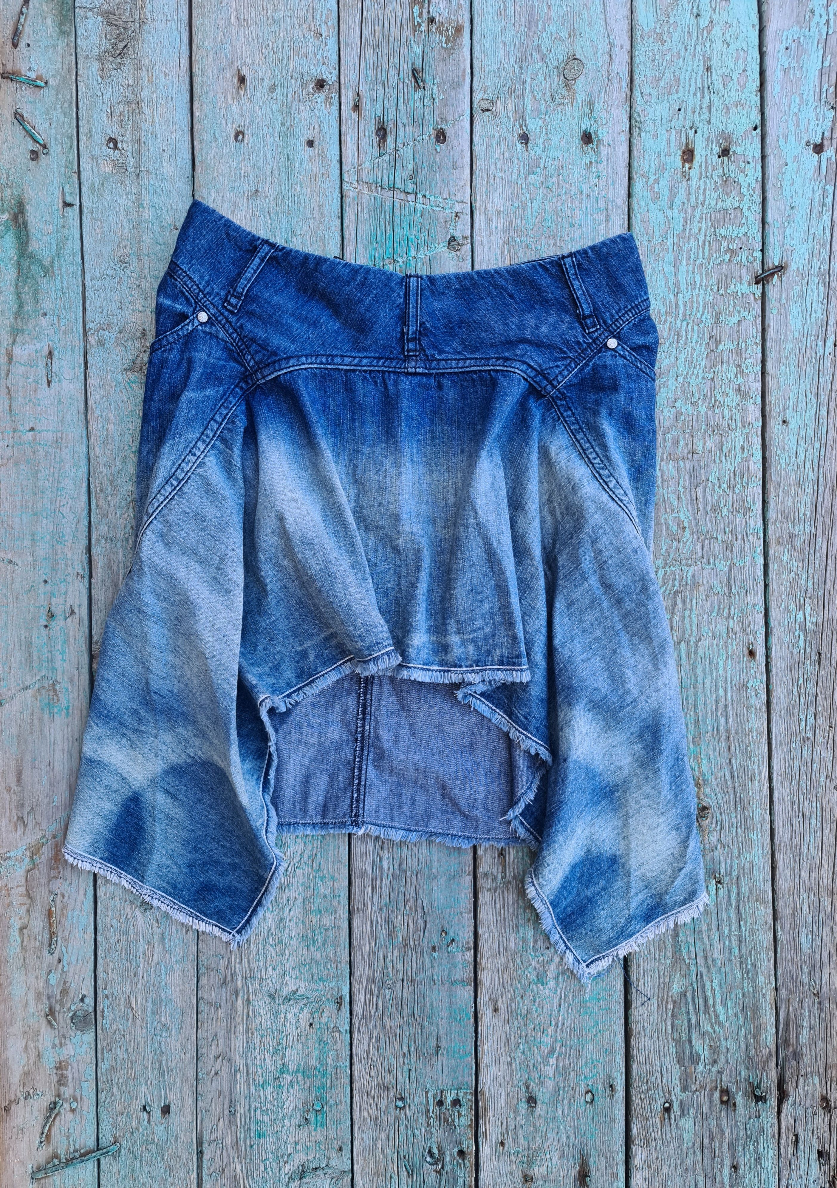 Diesel Vintage diesel asymmetric gradient denim skirt Size 28" / US 6 / IT 42 - 2 Thumbnail