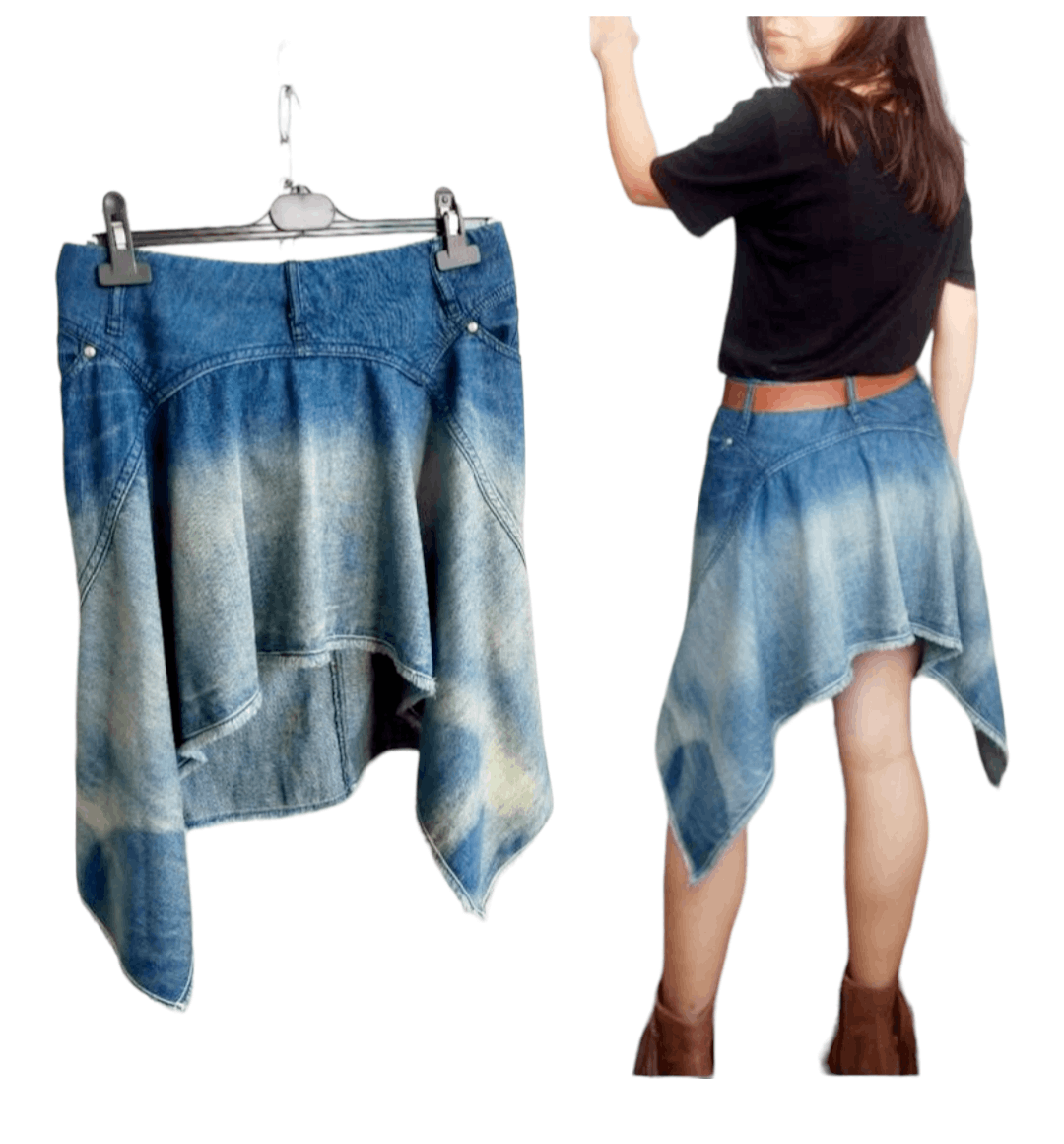 Diesel Vintage diesel asymmetric gradient denim skirt Size 28" / US 6 / IT 42 - 6 Thumbnail