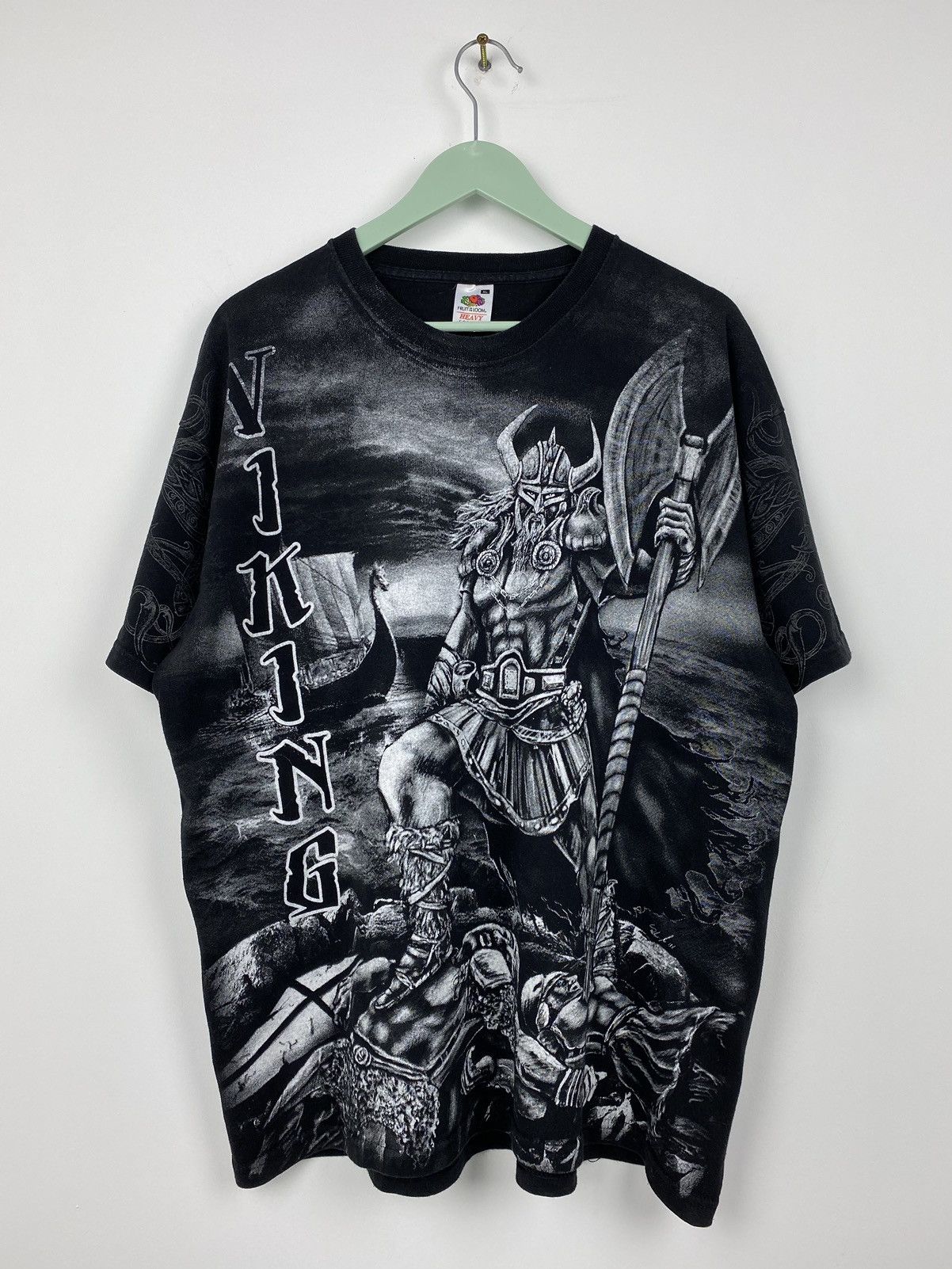 Band Tees Vintage Y2K Viking Valhalla Overprint T Shit Tee Stitch Size US XL / EU 56 / 4 - 1 Thumbnail