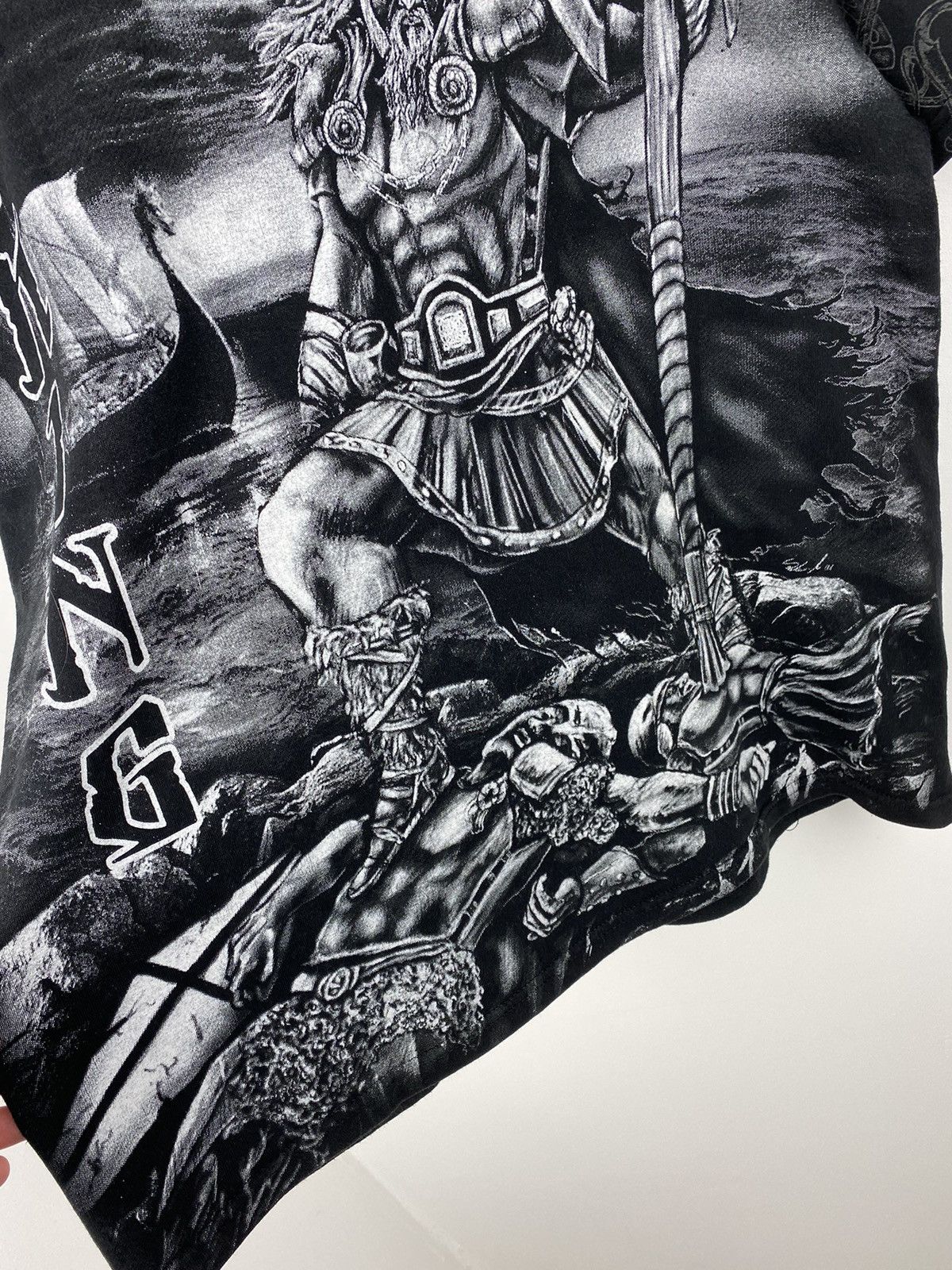 Band Tees Vintage Y2K Viking Valhalla Overprint T Shit Tee Stitch Size US XL / EU 56 / 4 - 3 Thumbnail