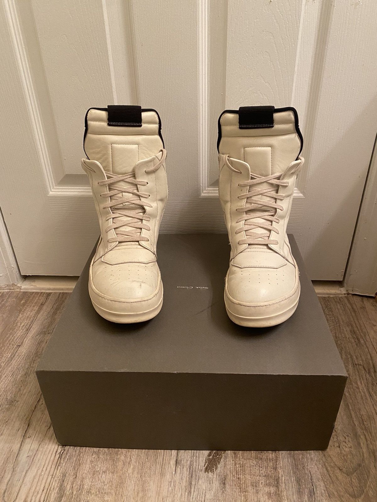 Rick Owens Milk Geobaskets | Grailed