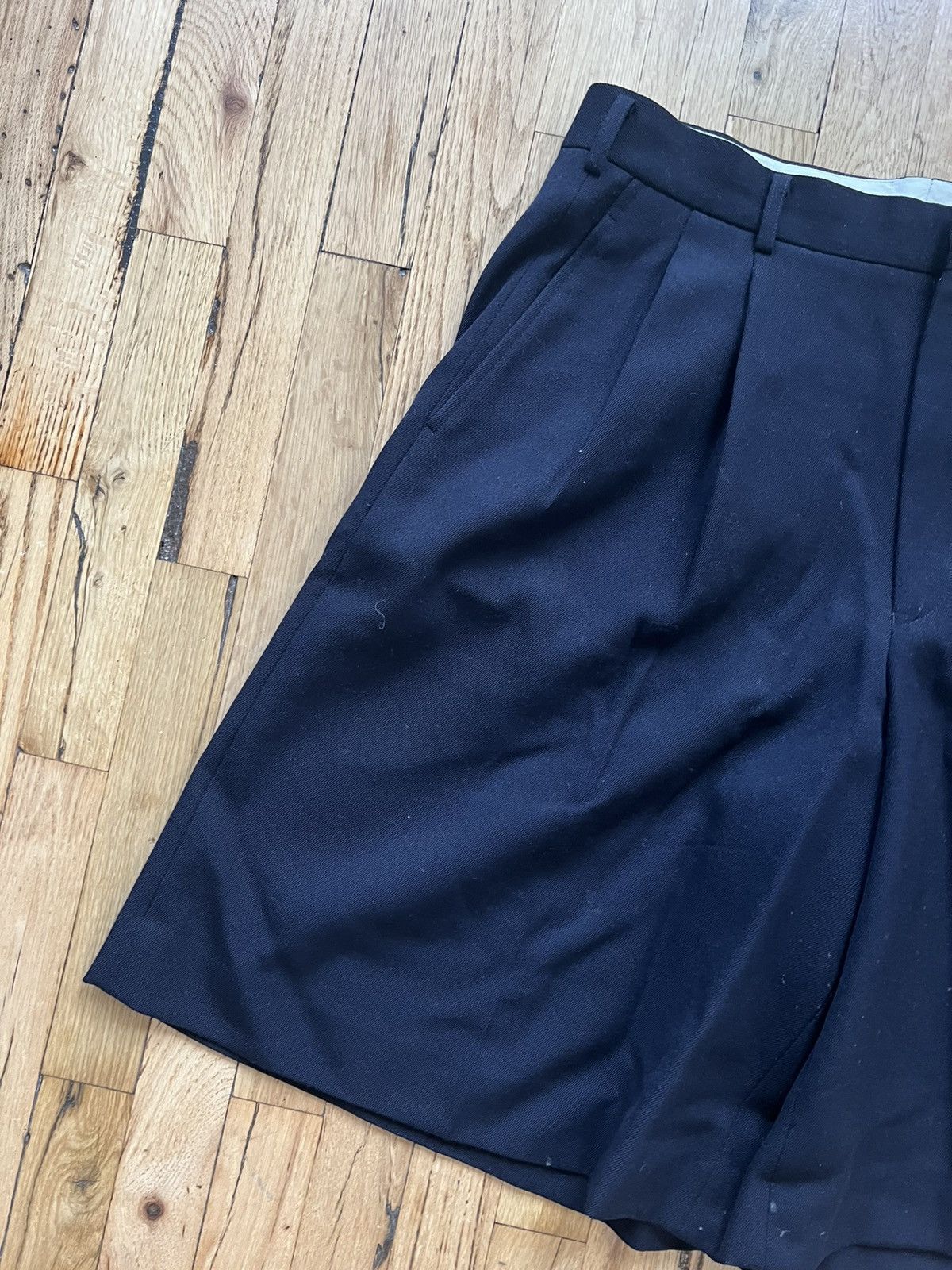 Comme des Garcons AD 2016 Pleated wide shorts wool navy blue Size US 34 / EU 50 - 3 Thumbnail