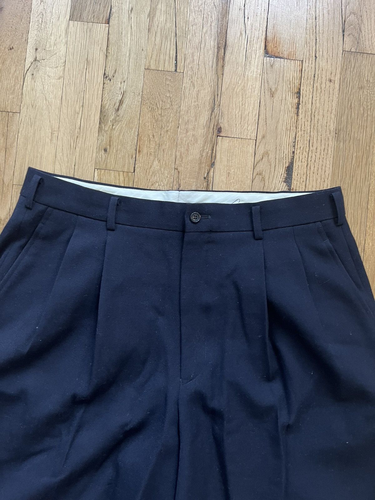 Comme des Garcons AD 2016 Pleated wide shorts wool navy blue Size US 34 / EU 50 - 4 Thumbnail