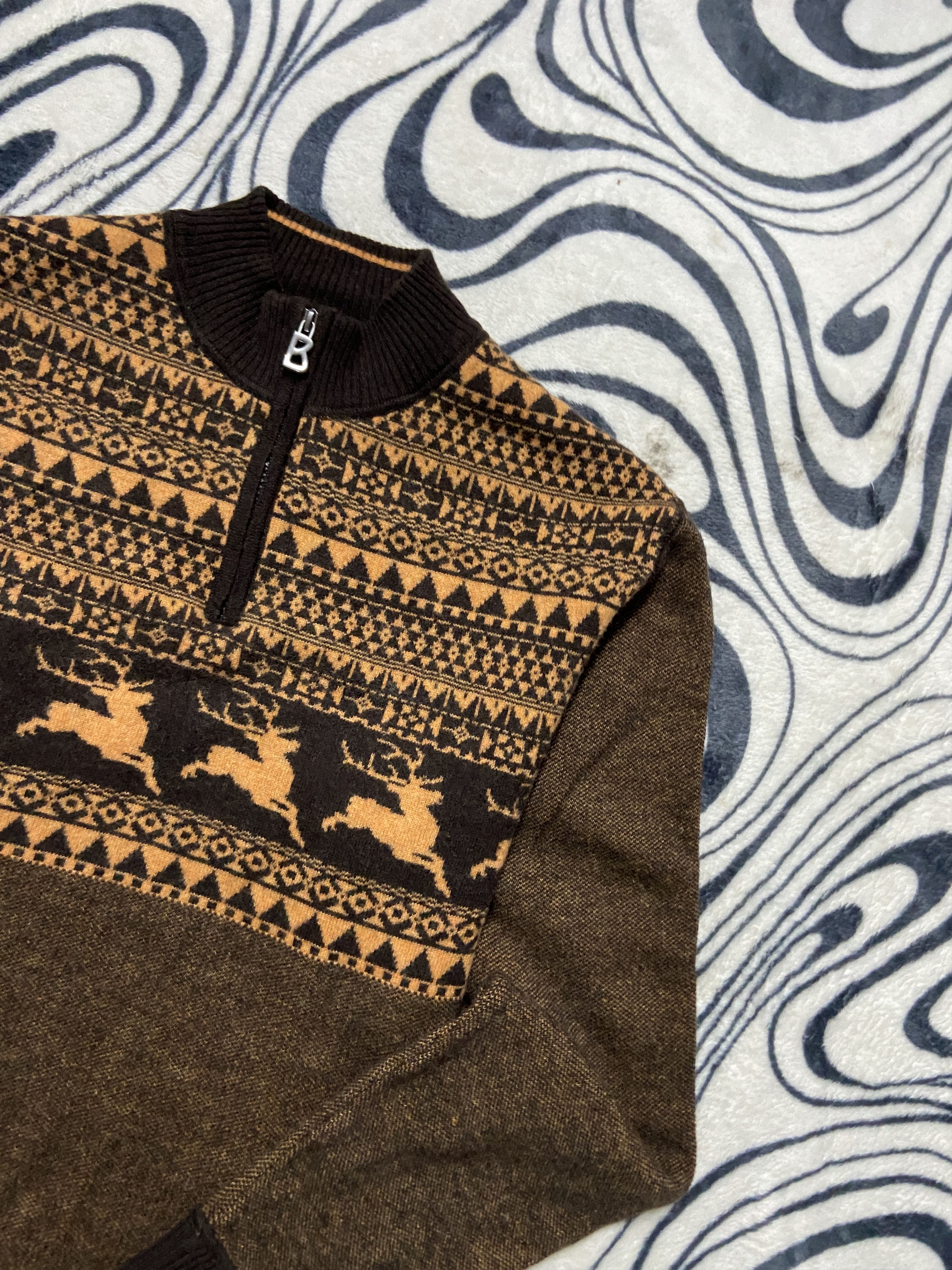 Bogner × Vintage Bogner Vintage Warm 1/4 Zip Mens Sweater Size US L / EU 52-54 / 3 - 2 Thumbnail