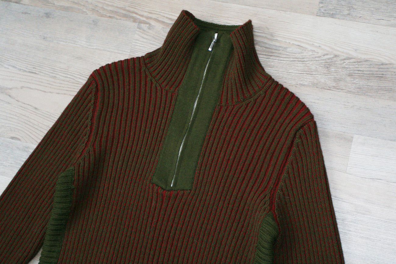 DAVID NAMAN David Mayer Naman Vintage Ribbed Military 1/4 Zip Sweater M Size US M / EU 48-50 / 2 - 2 Thumbnail