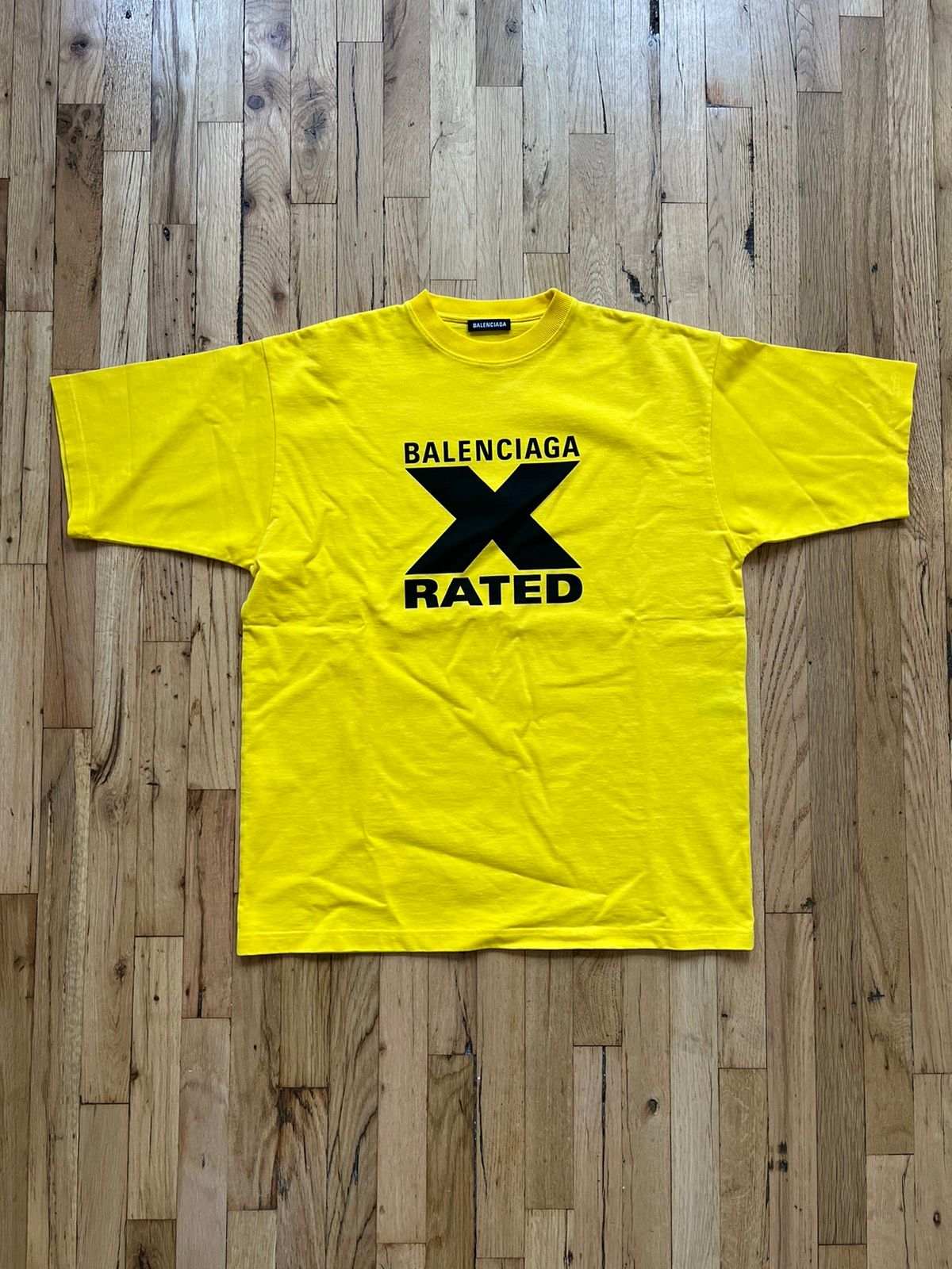 Pre-owned Balenciaga X Rated T Shirt Yellow