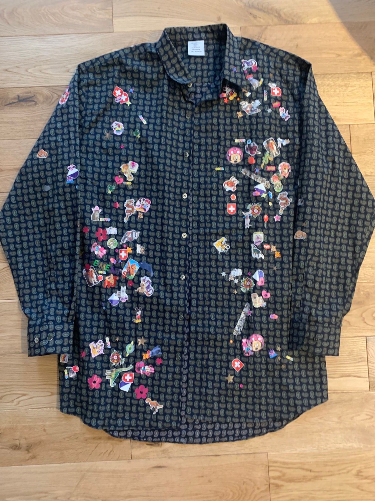 Pre-owned Vetements Paisley & Stickers Print Shirt In Multicolor
