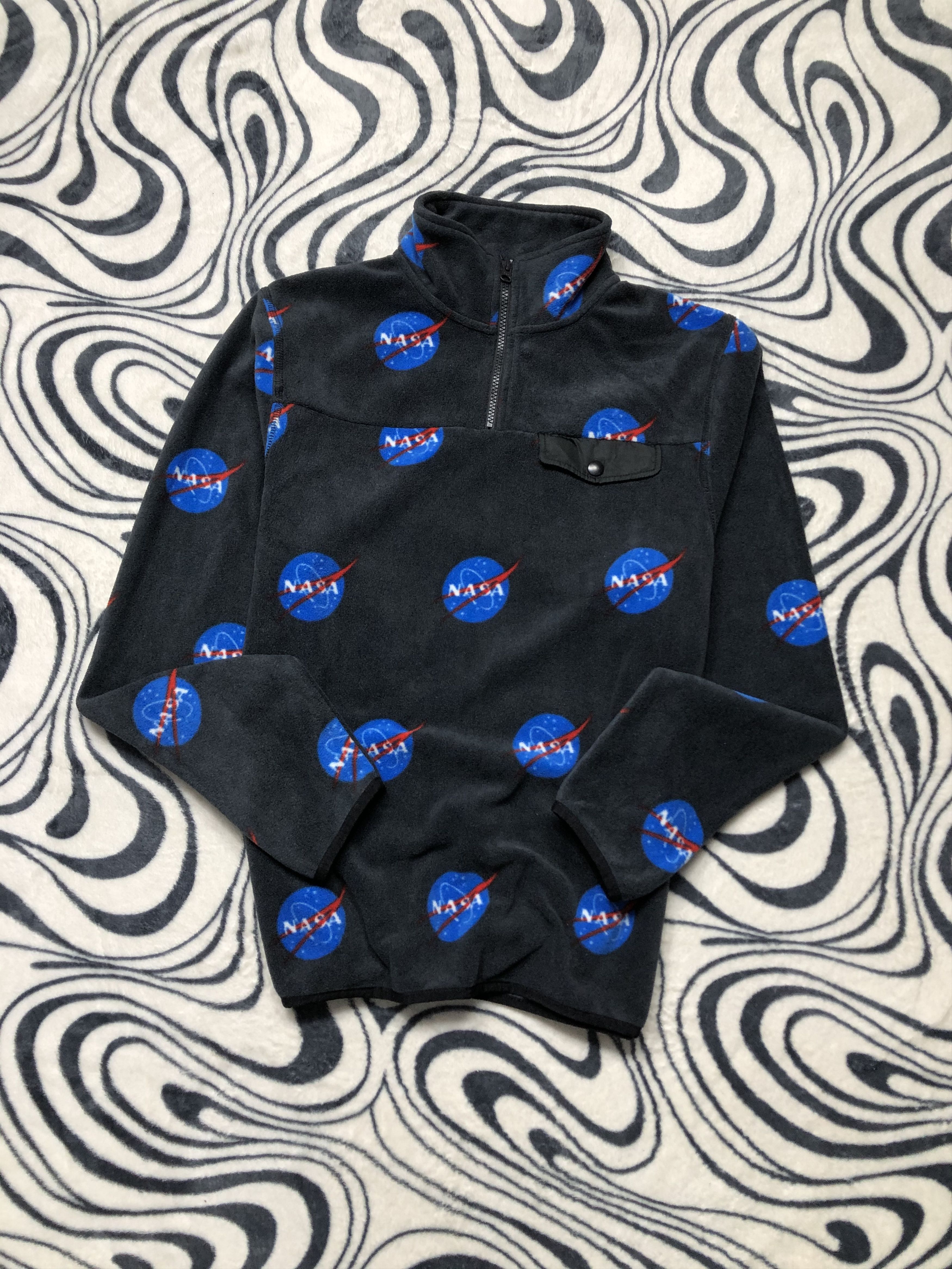 NASA Nasa Vintage Mens 1\4 Zip Hoodie Size US L / EU 52-54 / 3 - 1 Thumbnail