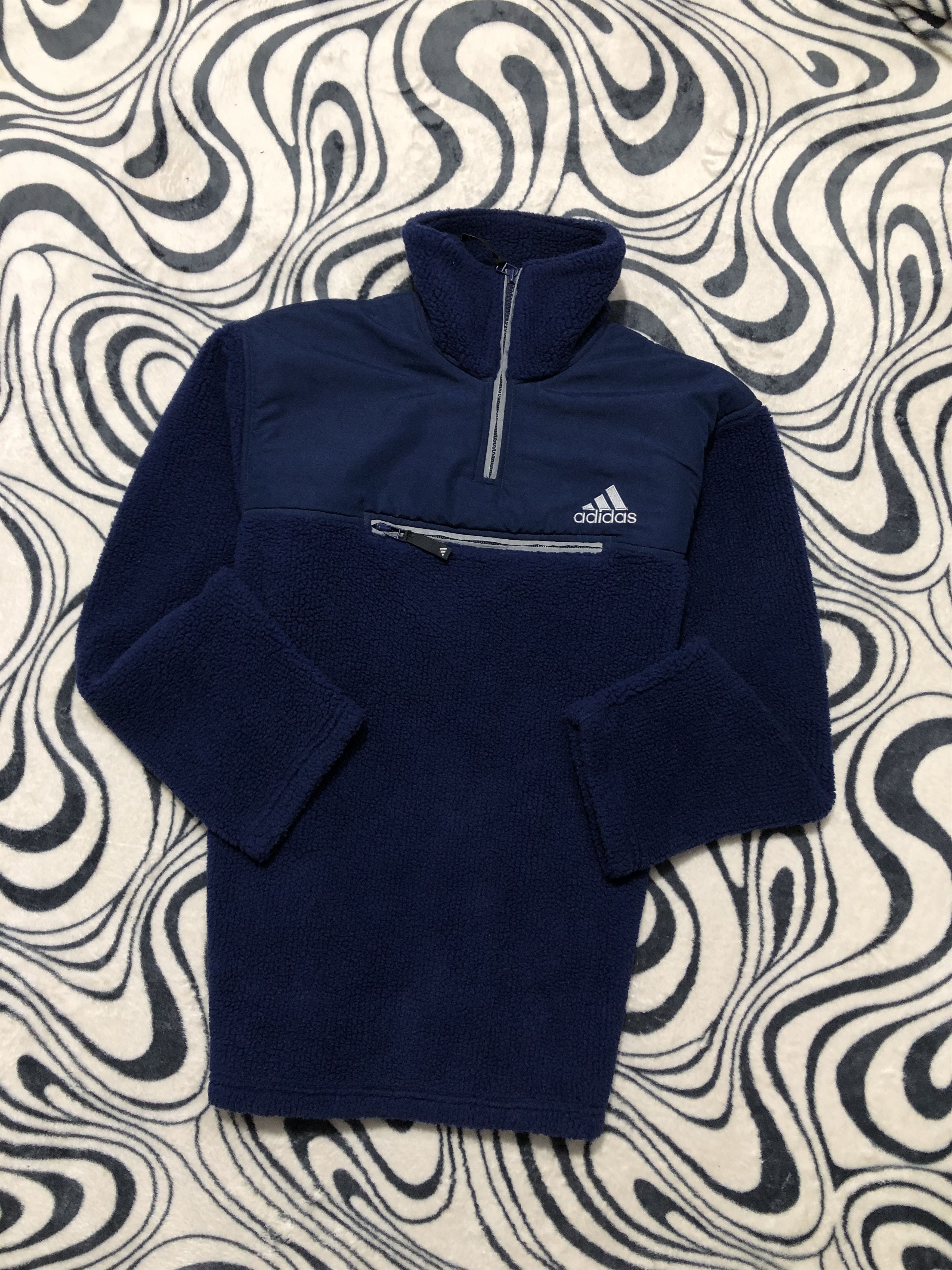 Adidas Adidas Vintage Teddy Fleece + Nylon Jacket Sherpa Size US XL / EU 56 / 4 - 1 Thumbnail