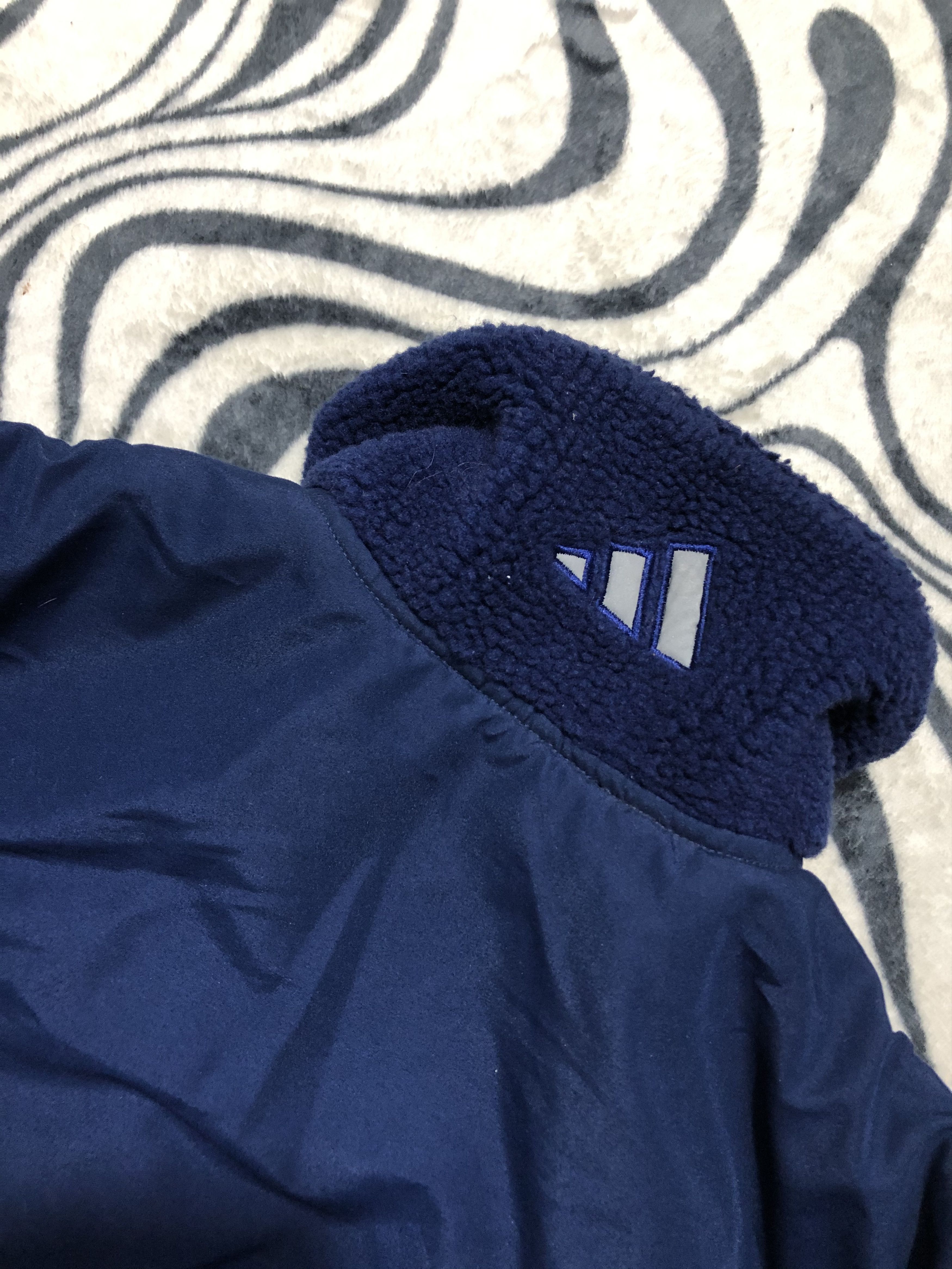 Adidas Adidas Vintage Teddy Fleece + Nylon Jacket Sherpa Size US XL / EU 56 / 4 - 8 Thumbnail