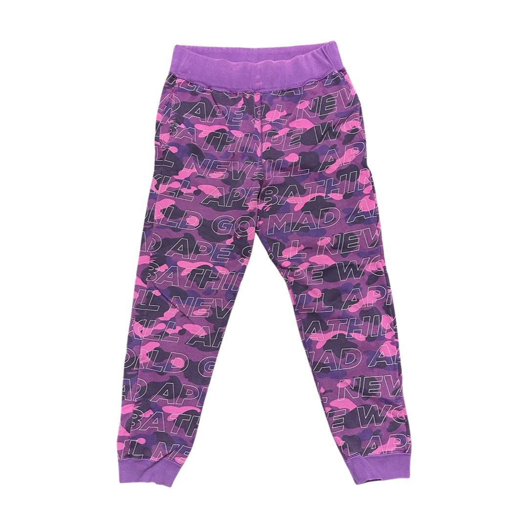 image of Bape Purple Camo Print Sweatpant Joggers, Men's (Size 32)