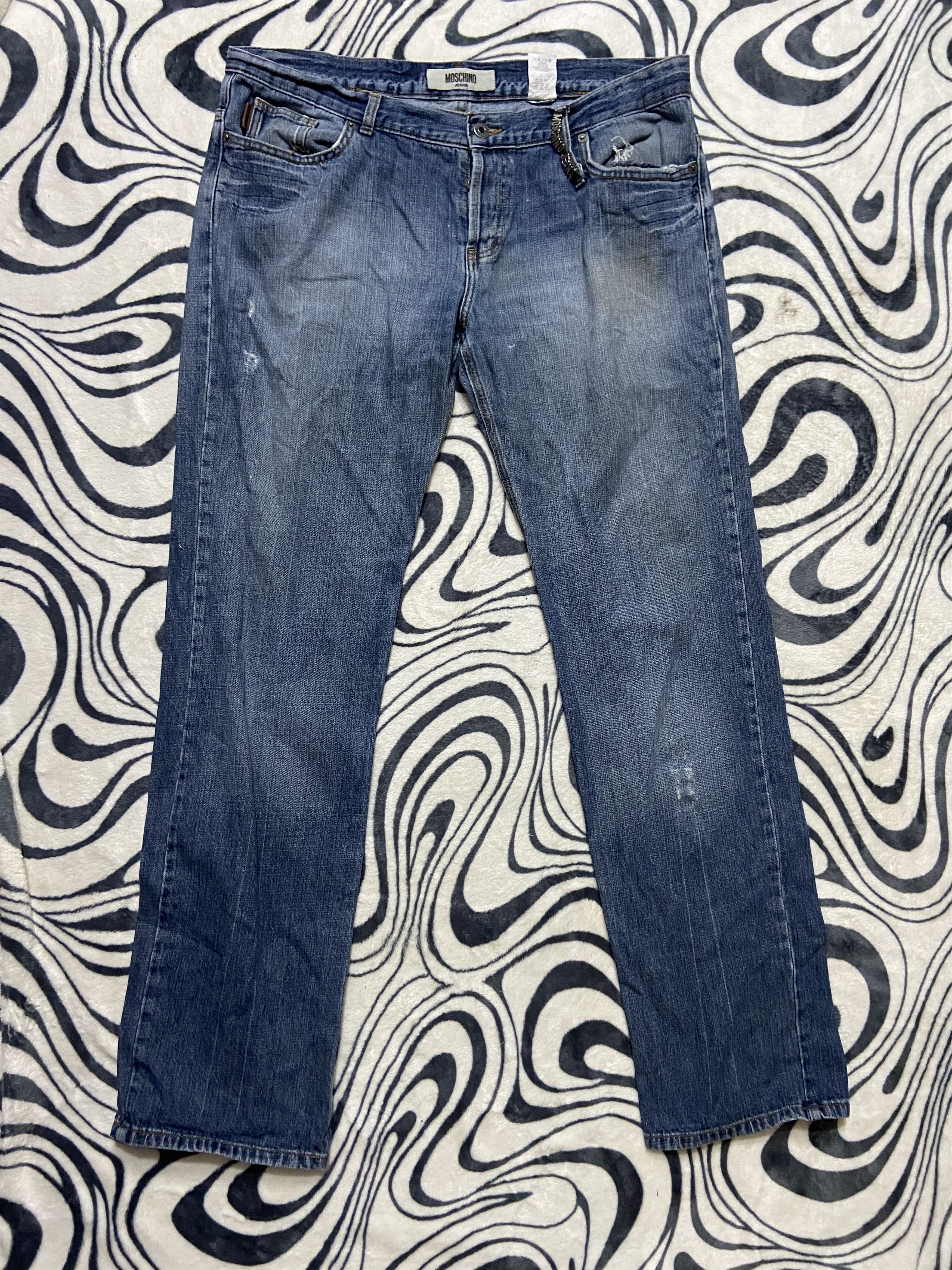 Moschino Moschino Jeans Distressed Denim Pants Size US 38 / EU 54 - 2 Thumbnail