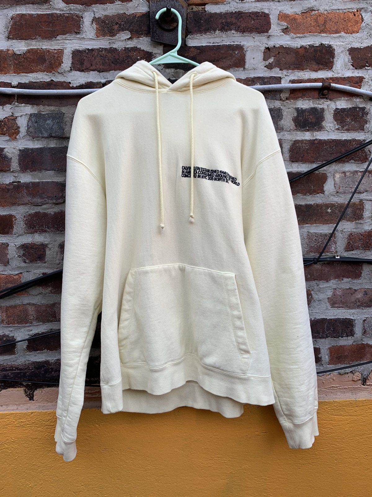 Calvin Klein 205W39NYC × Raf Simons Mainline Pastel Yellow Branded CALVINKLEIN205W39NYC Hoodie Size US L / EU 52-54 / 3 - 1 Thumbnail
