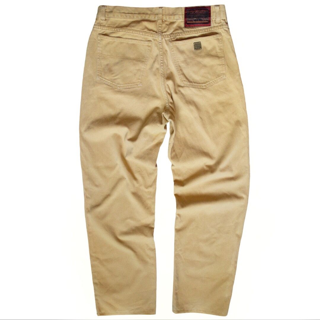 image of Vintage Denim Jeans With Metal Logo Beige, Men's (Size 32)
