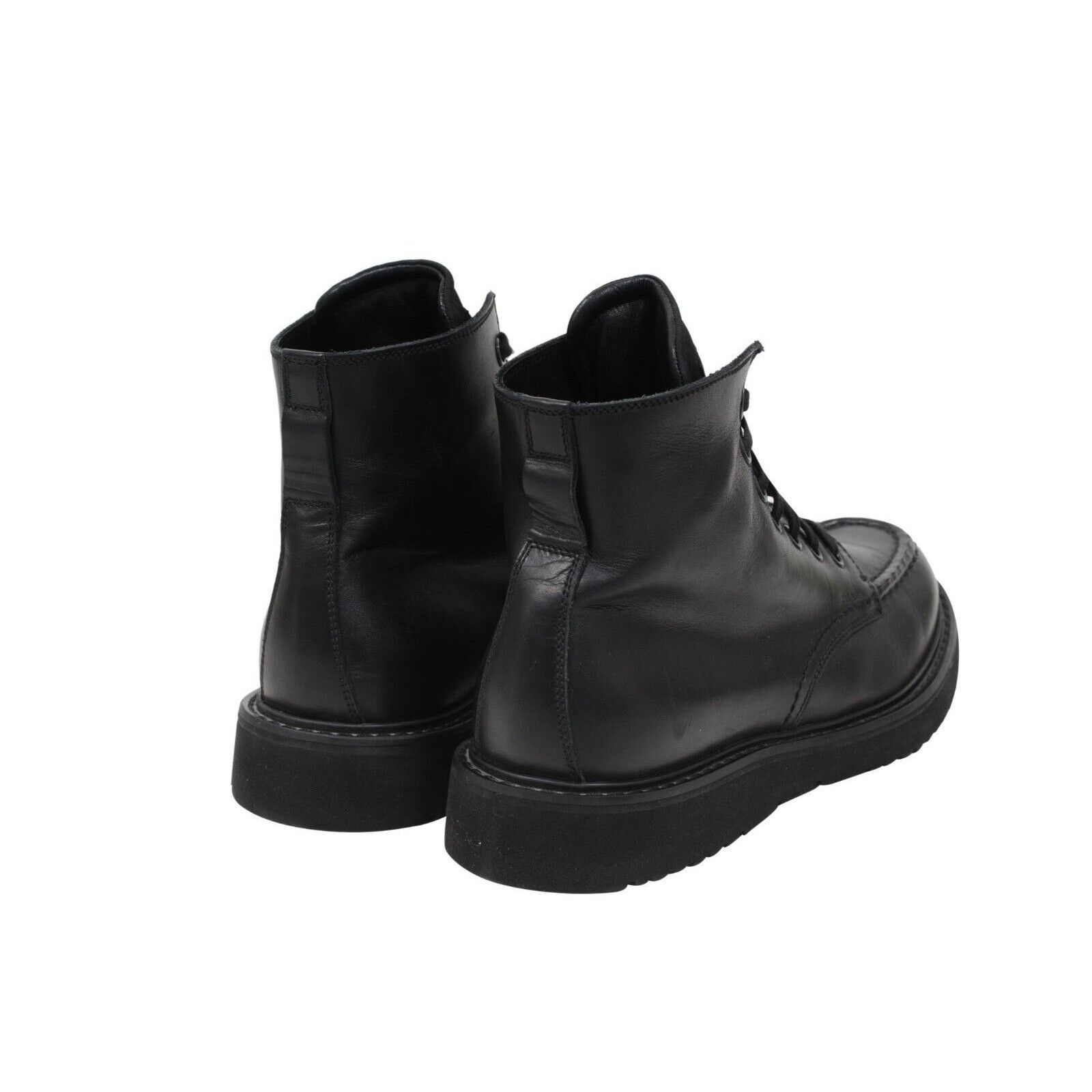 Prada Combat Half Boots Black Leather Square Toe - 01568 Size US 8.5 / EU 41-42 - 7 Thumbnail
