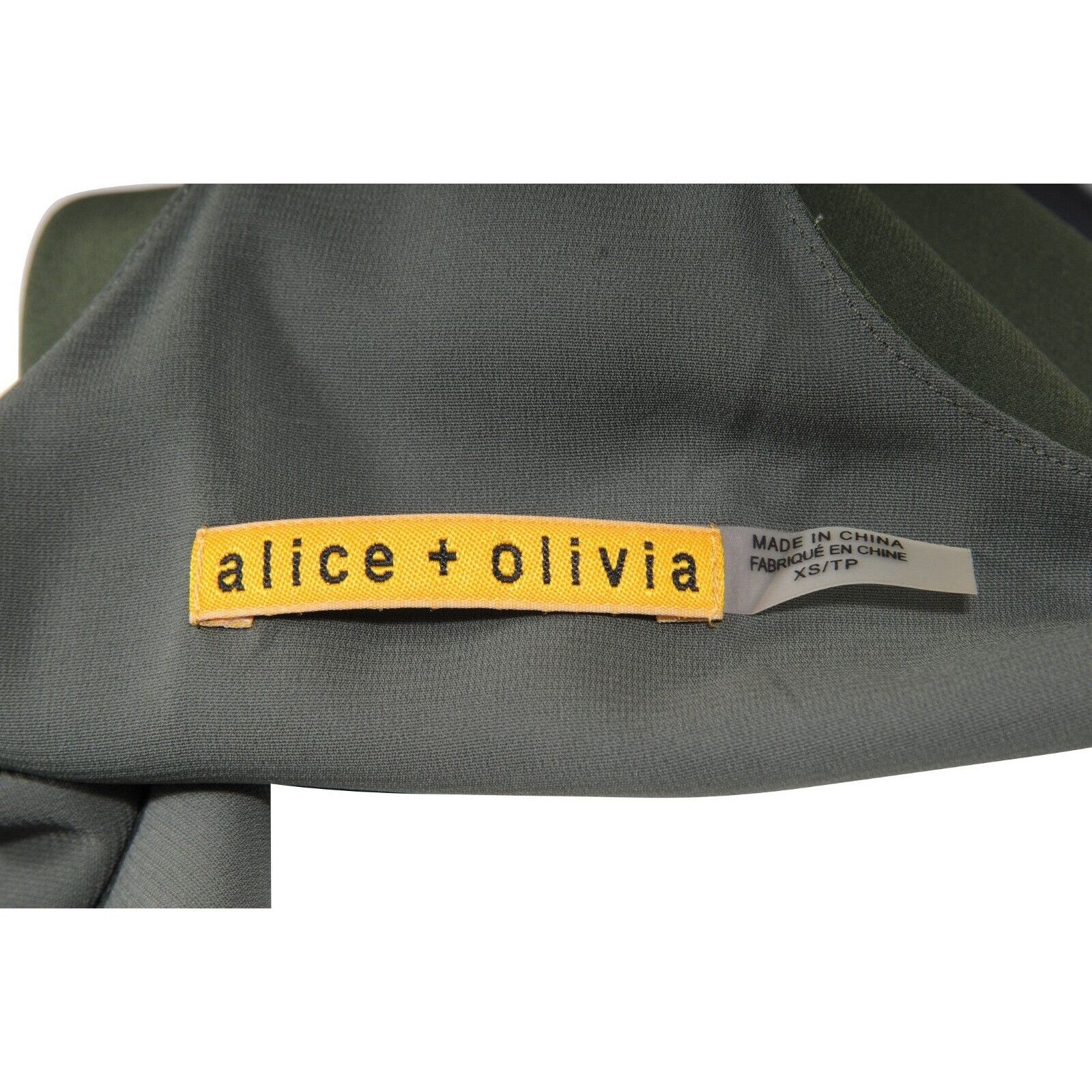 Alice + Olivia Olive Green Stretch Mini Dress Size XS / US 0-2 / IT 36-38 - 7 Thumbnail