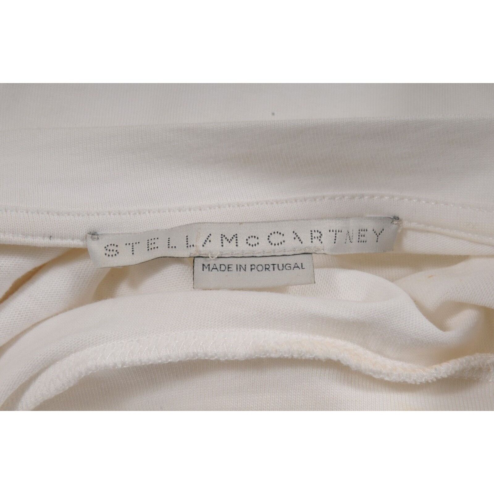 Stella McCartney White Asymmetric Top Stripe Panel T Shirt Size S / US 4 / IT 40 - 12 Thumbnail