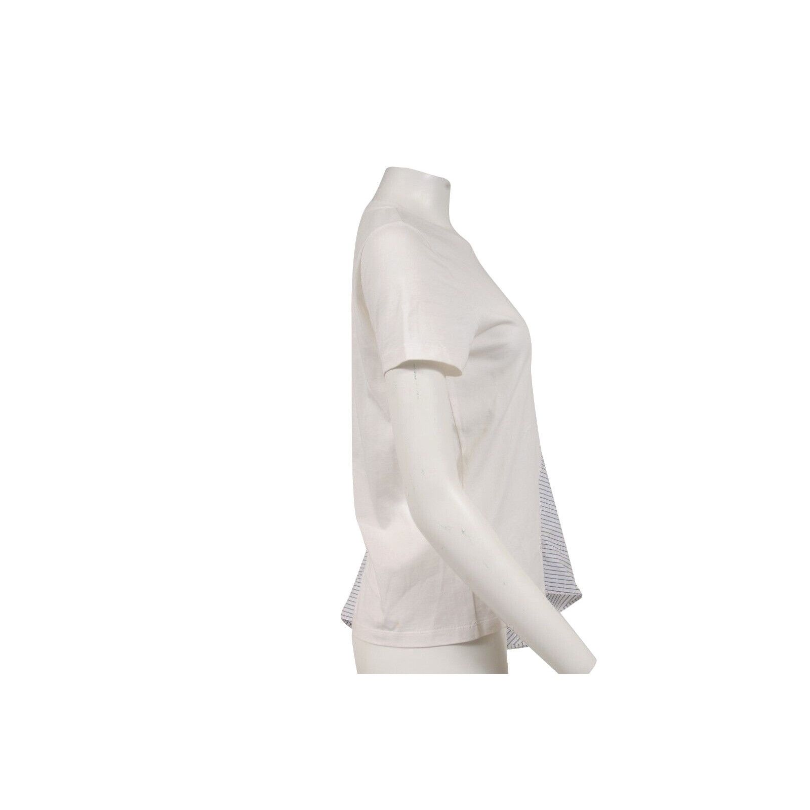 Stella McCartney White Asymmetric Top Stripe Panel T Shirt Size S / US 4 / IT 40 - 3 Thumbnail