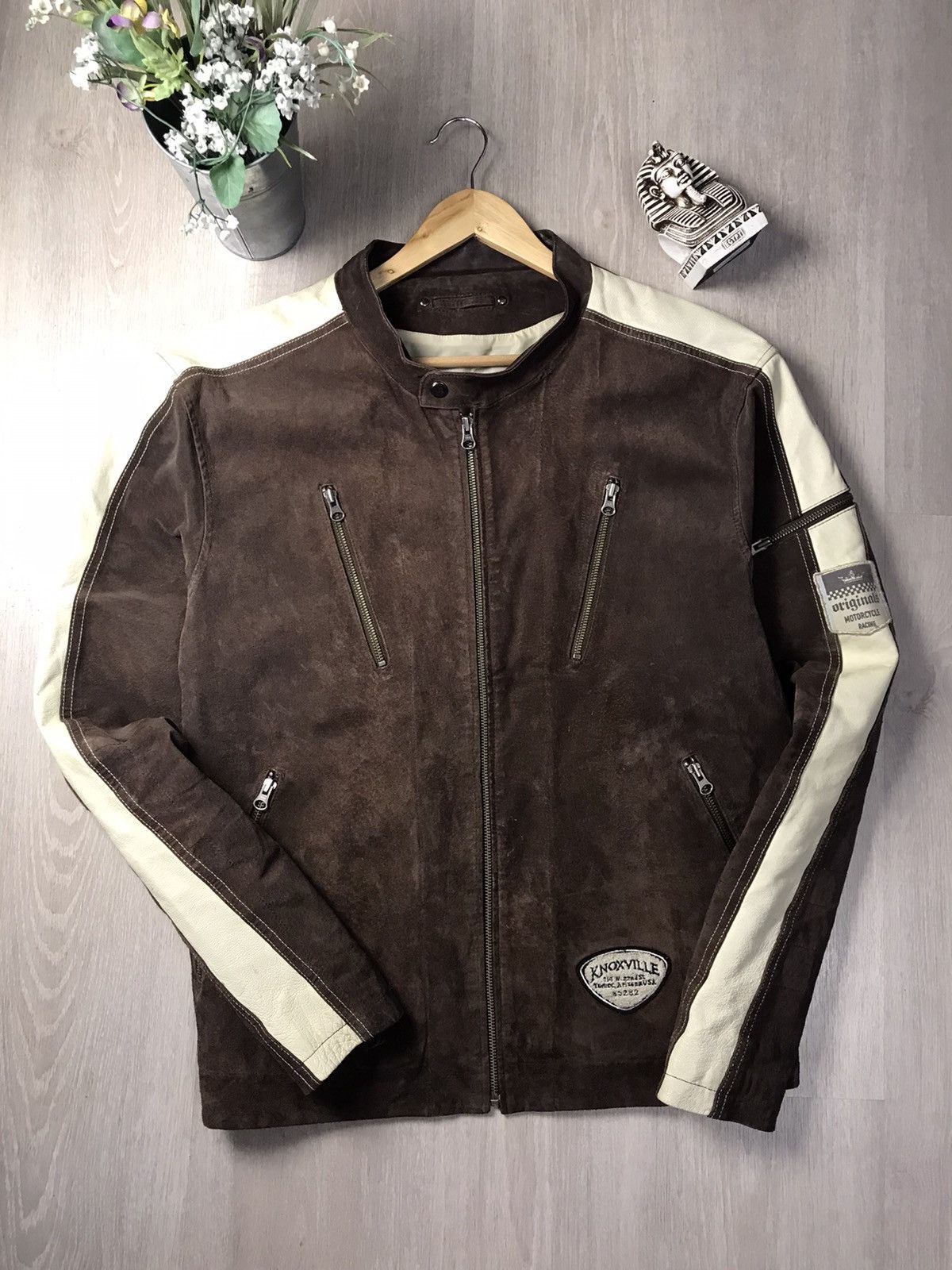 Japanese Brand Brown Rider Leather Jacket inspired Schott perfecto biker Size US XXL / EU 58 / 5 - 1 Thumbnail