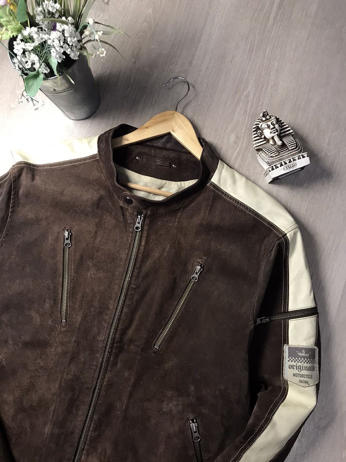 Japanese Brand Brown Rider Leather Jacket inspired Schott perfecto biker Size US XXL / EU 58 / 5 - 3 Thumbnail