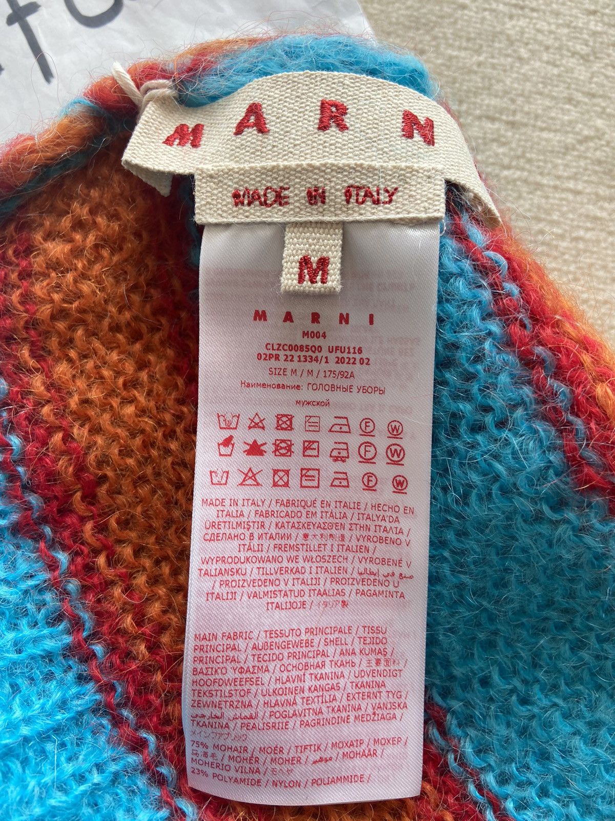 Marni NEW | MARNI FUZZY WUZZY MOHAIR BRUSHED BEANIE HAT SIZE M Size ONE SIZE - 5 Thumbnail