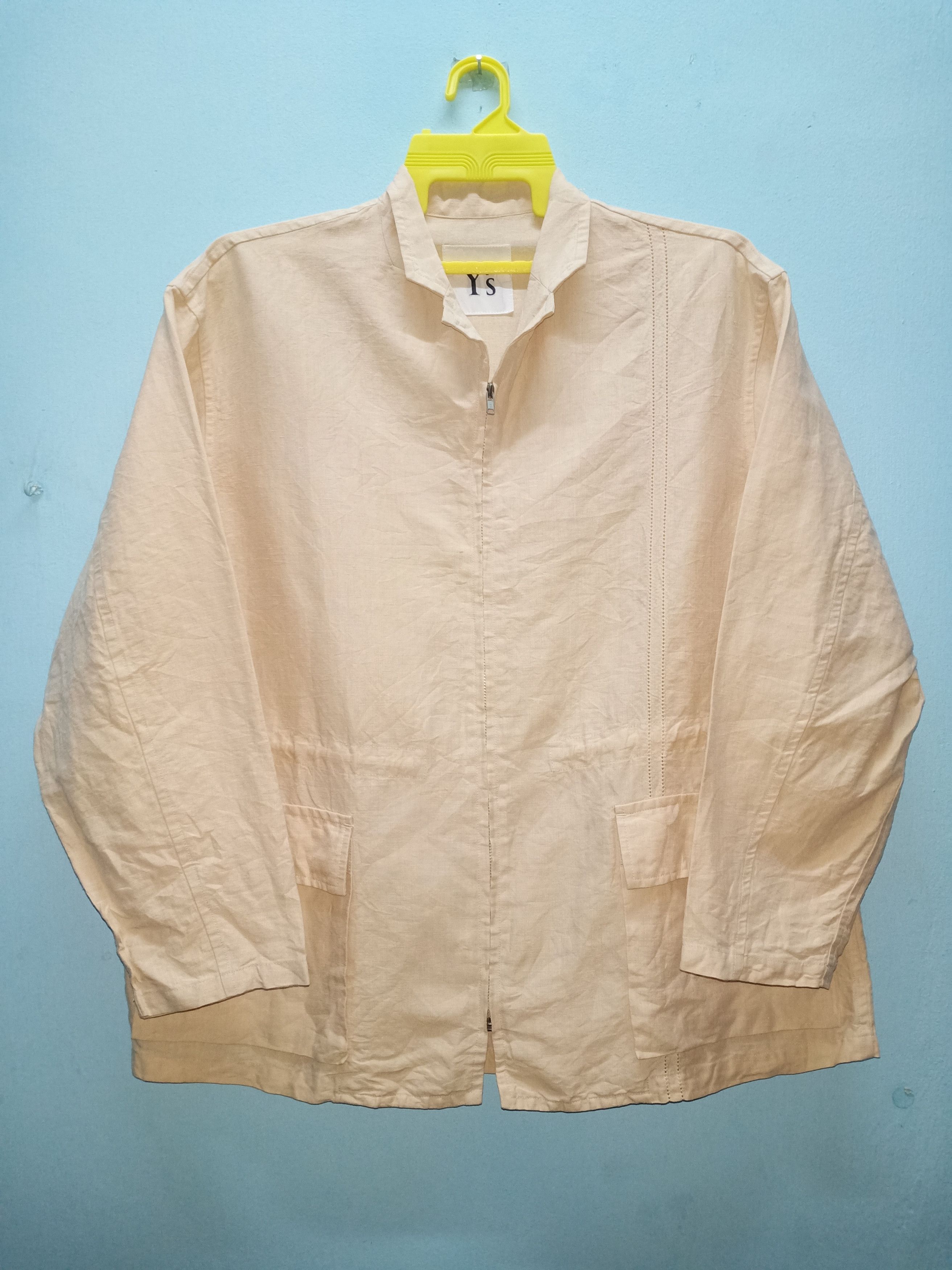image of Yohji Yamamoto Japanese Designer Jacket in Cream, Men's (Size XL)
