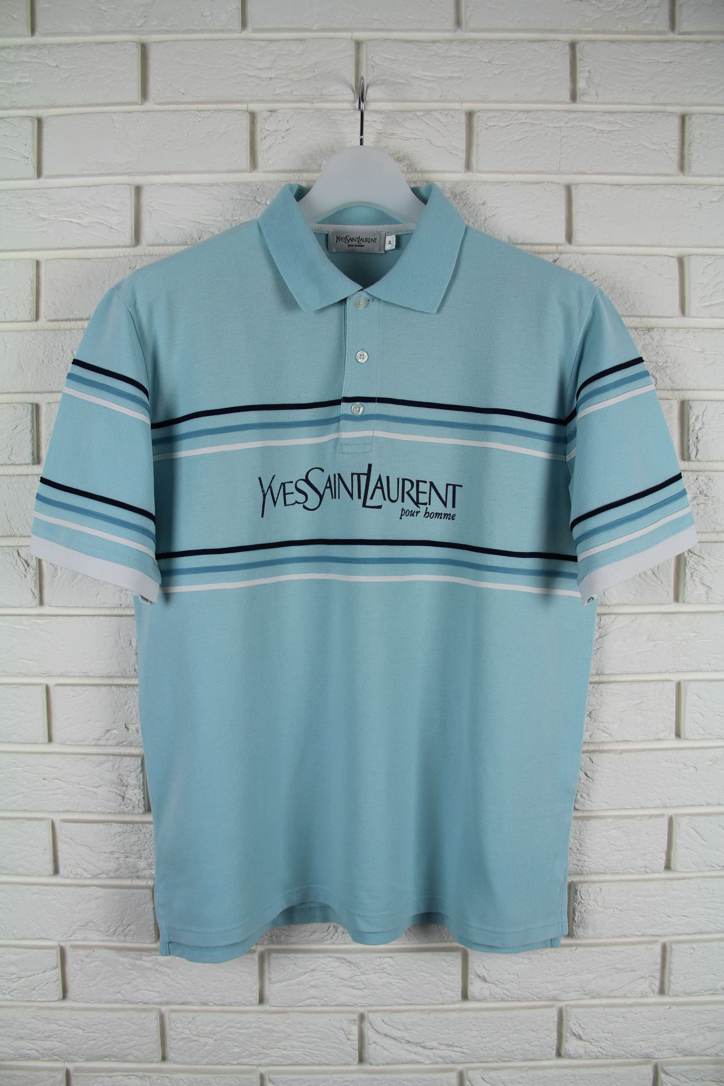 Saint Laurent Paris × Yves Saint Laurent YSL Logo Polo Size US XL / EU 56 / 4 - 2 Thumbnail