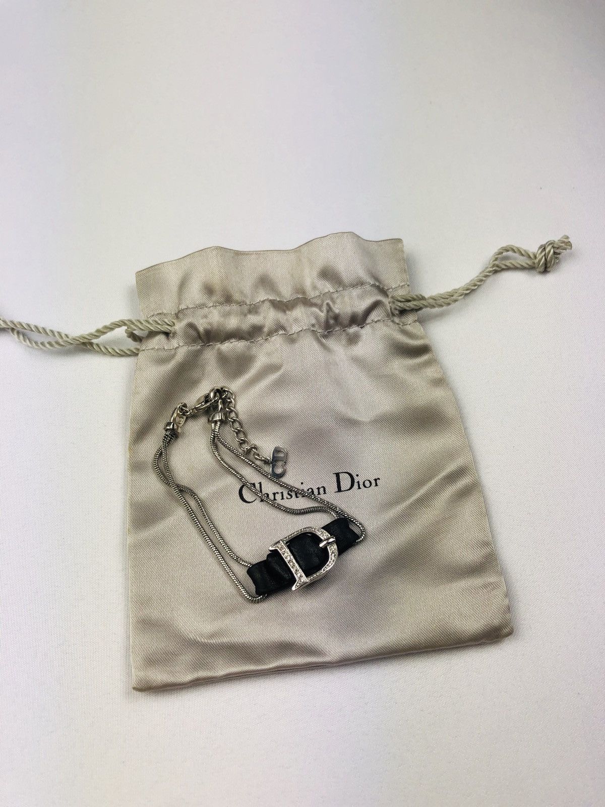 Dior encrusted D buckle bracelet