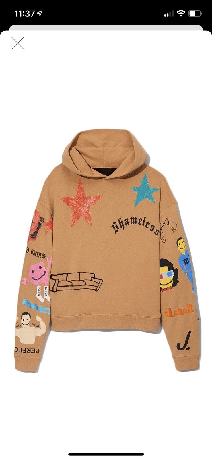image of Cactus Plant Flea Market x Marc Jacobs Cpfm X Marc Jacobs Tattoo Hoodie in Sand, Men's (Size Medium