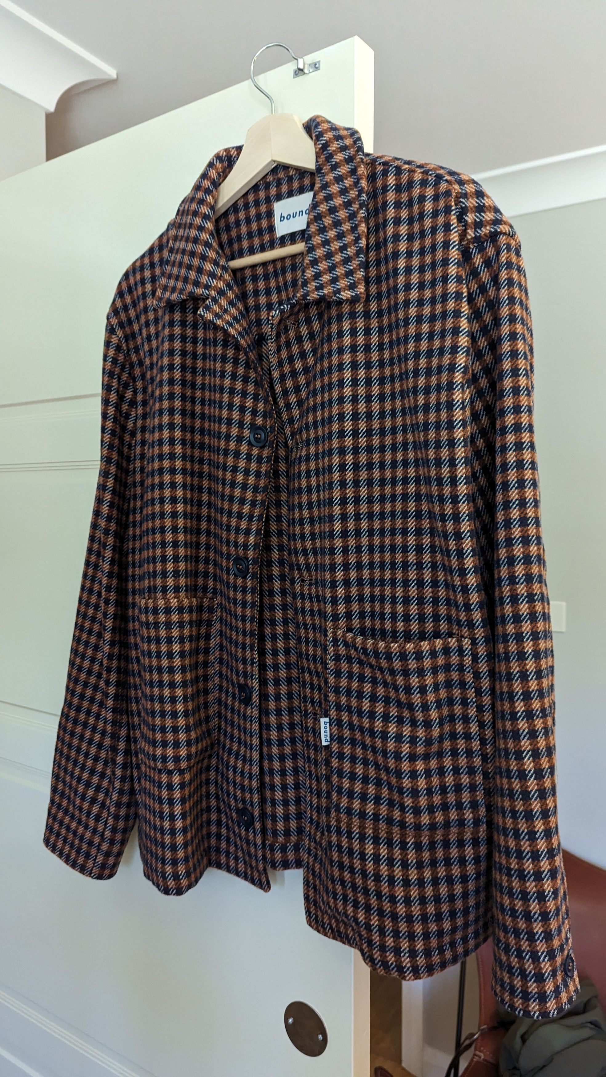Other Brown Blue Houndstooth Woolen Coat/Jacket Size US M / EU 48-50 / 2 - 1 Thumbnail