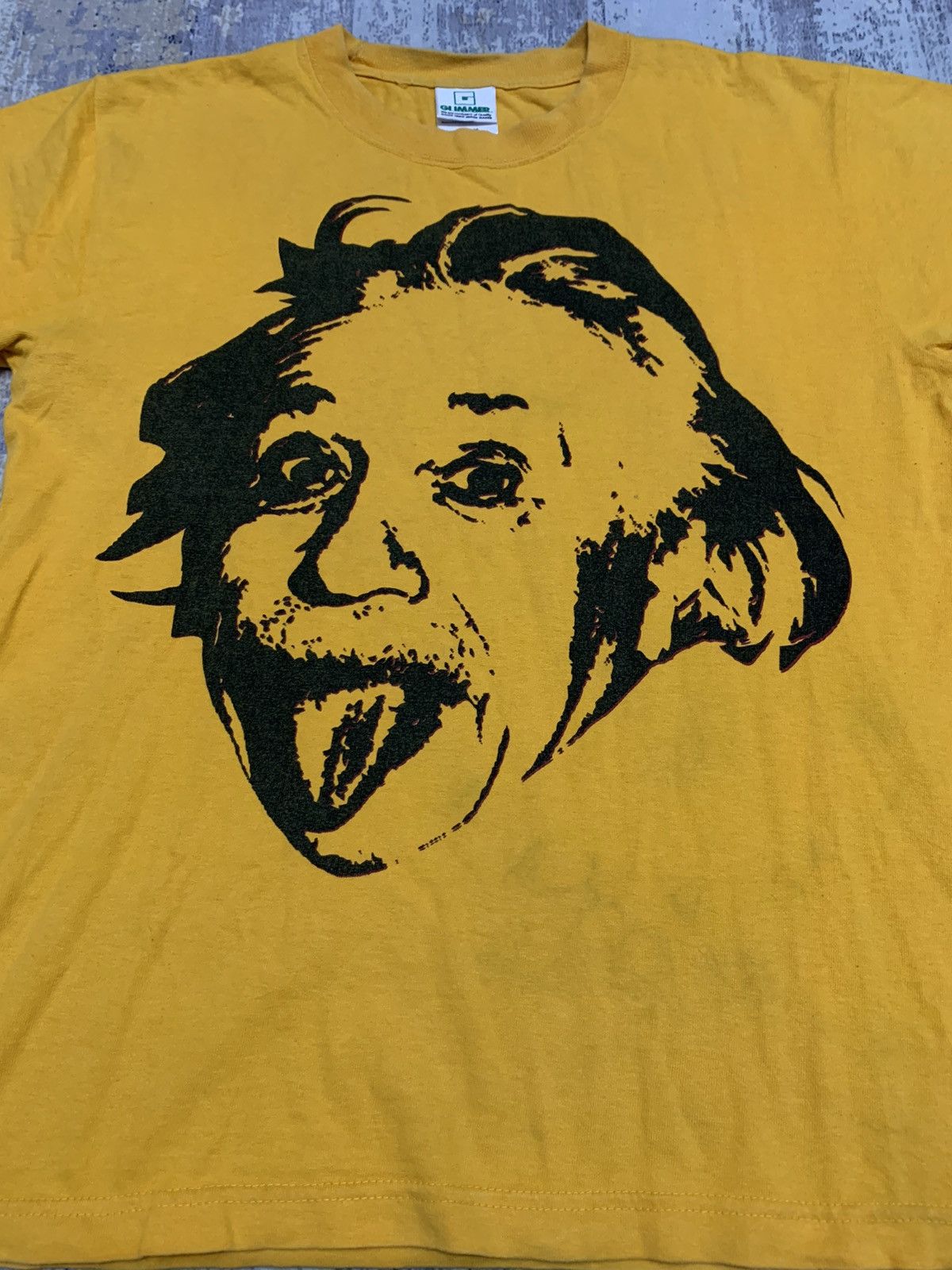 Vintage Vintage Albert Einstein Graphic T-Shirt Mustard Big Head Size US S / EU 44-46 / 1 - 3 Thumbnail