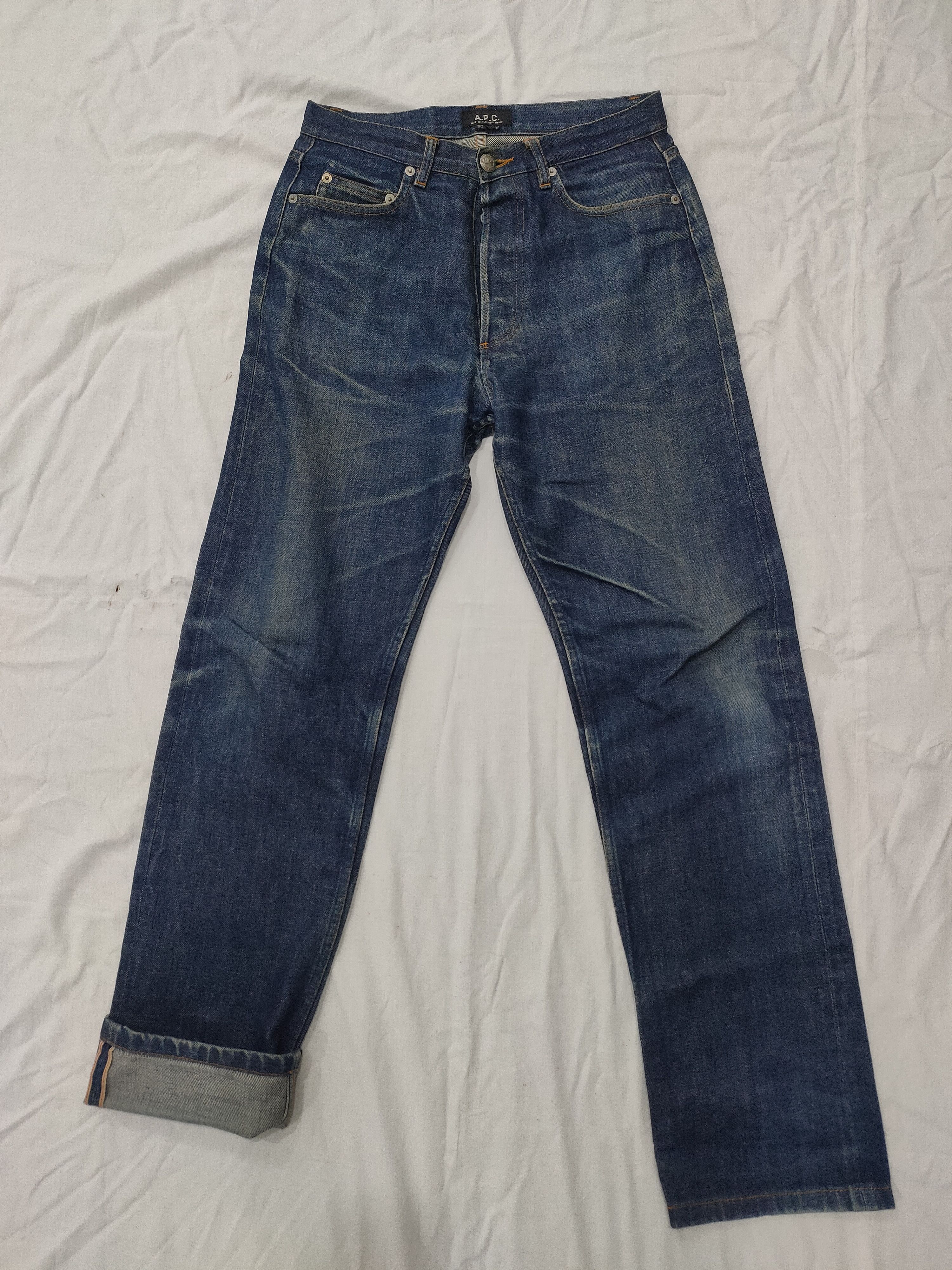 Vintage 90s A.P.C. Clawmark Distress Selvedge Jeans
