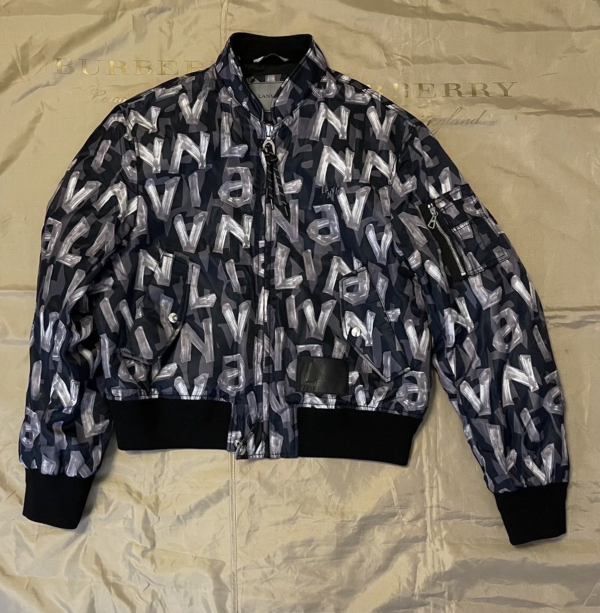 Lanvin LANVIN LOGO BOMBER JACKET Size 46 $2500 black Size US S / EU 44-46 / 1 - 1 Thumbnail